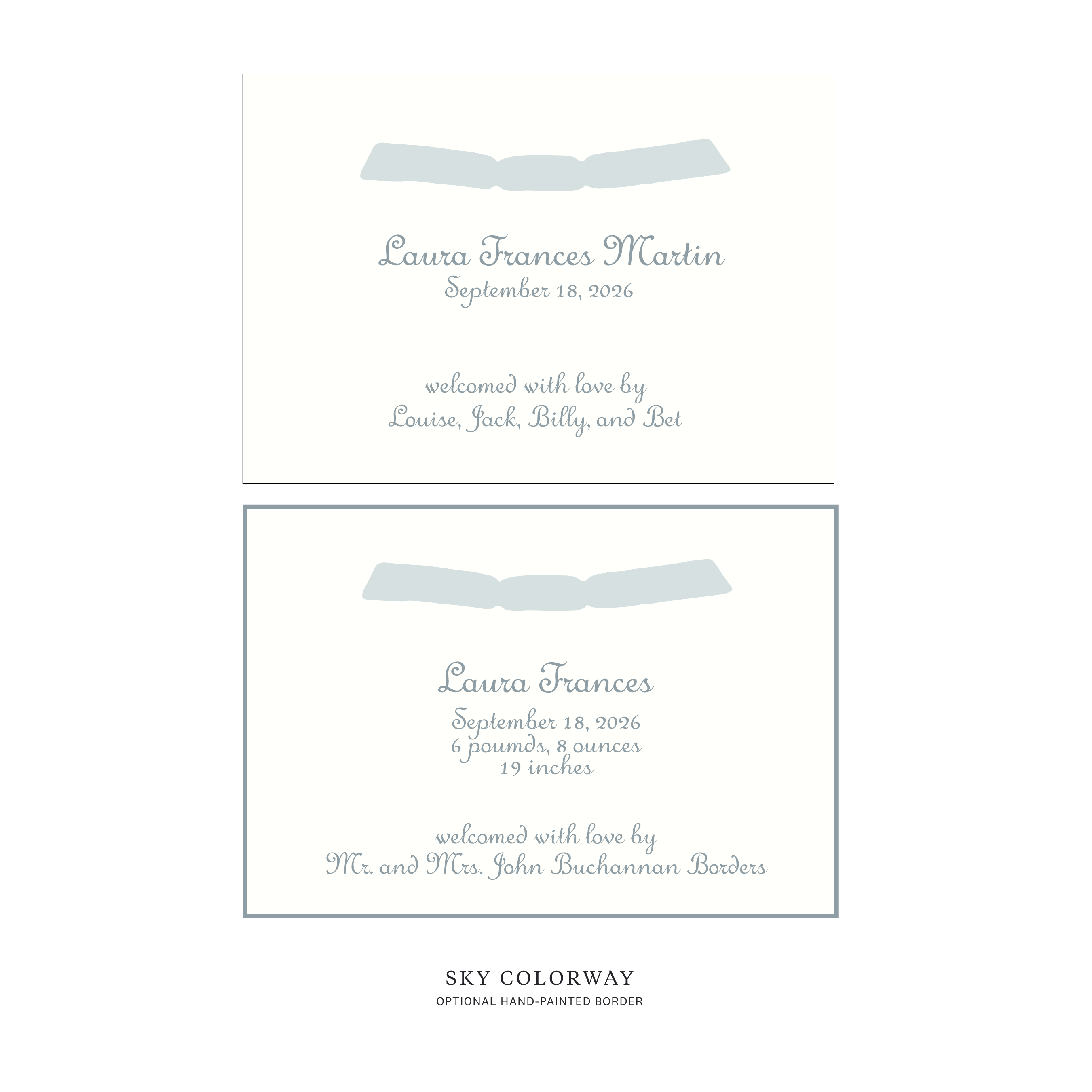 Campbell Ribbon Birth Announcement