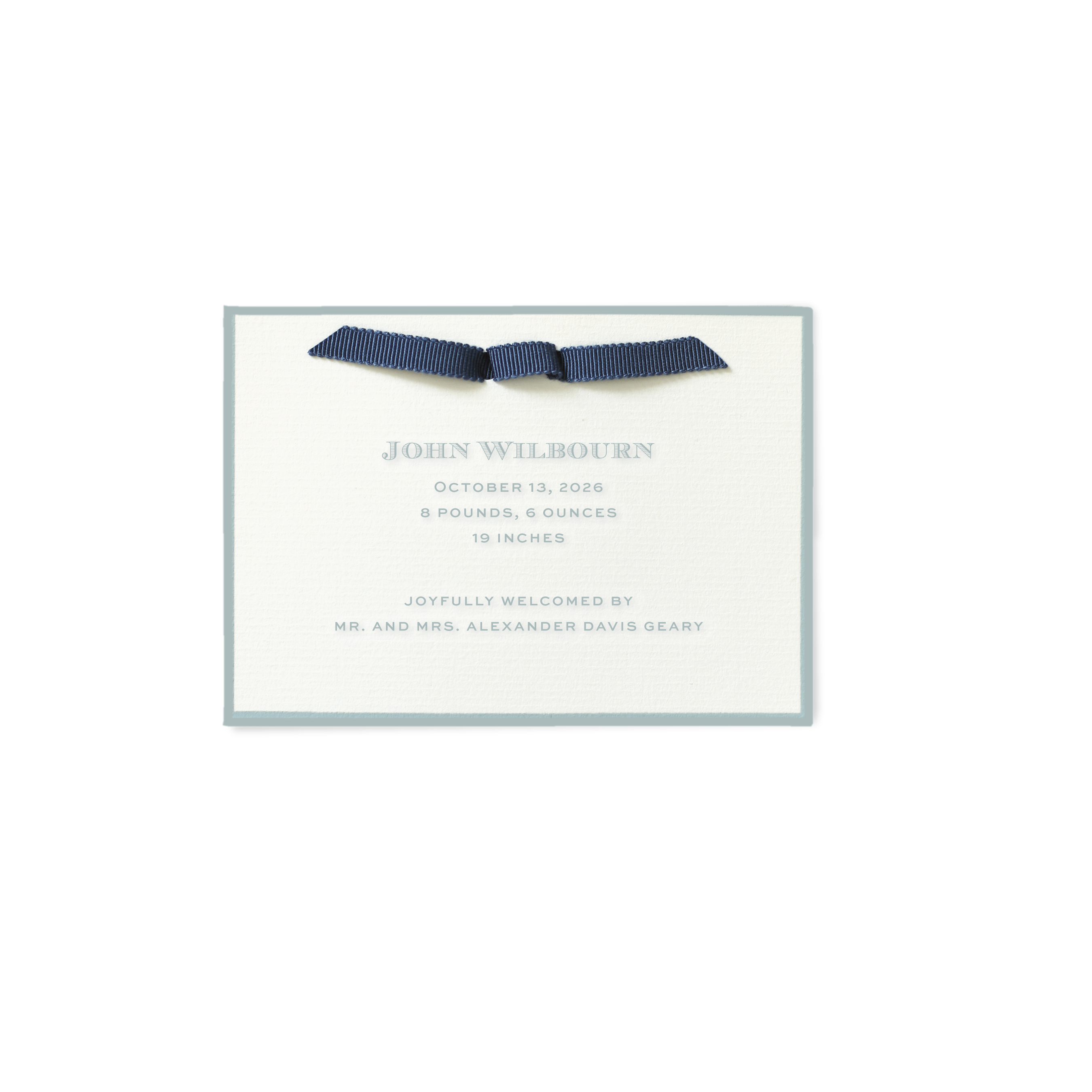 Heath Ribbon Birth Announcement