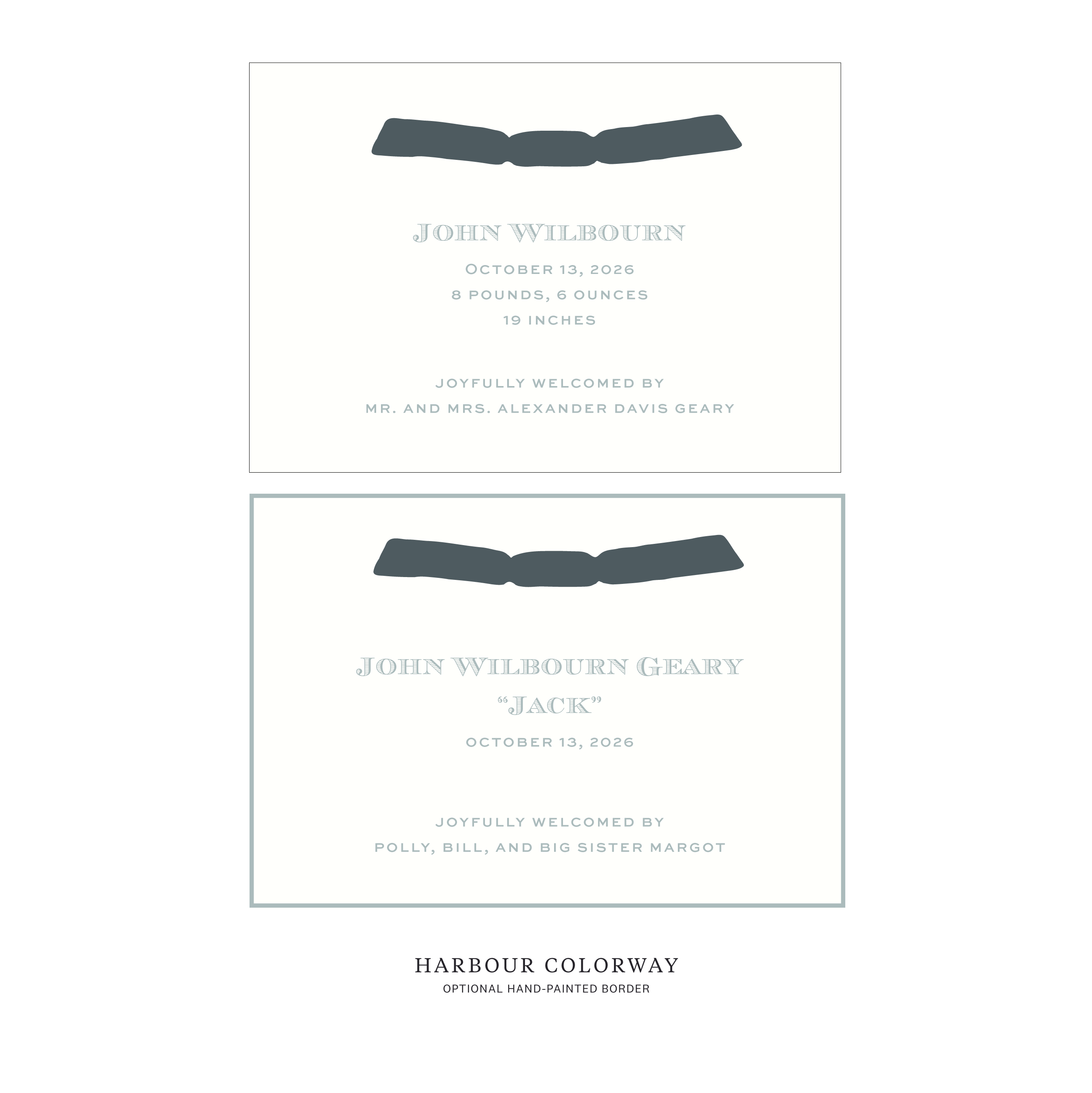 Heath Ribbon Birth Announcement