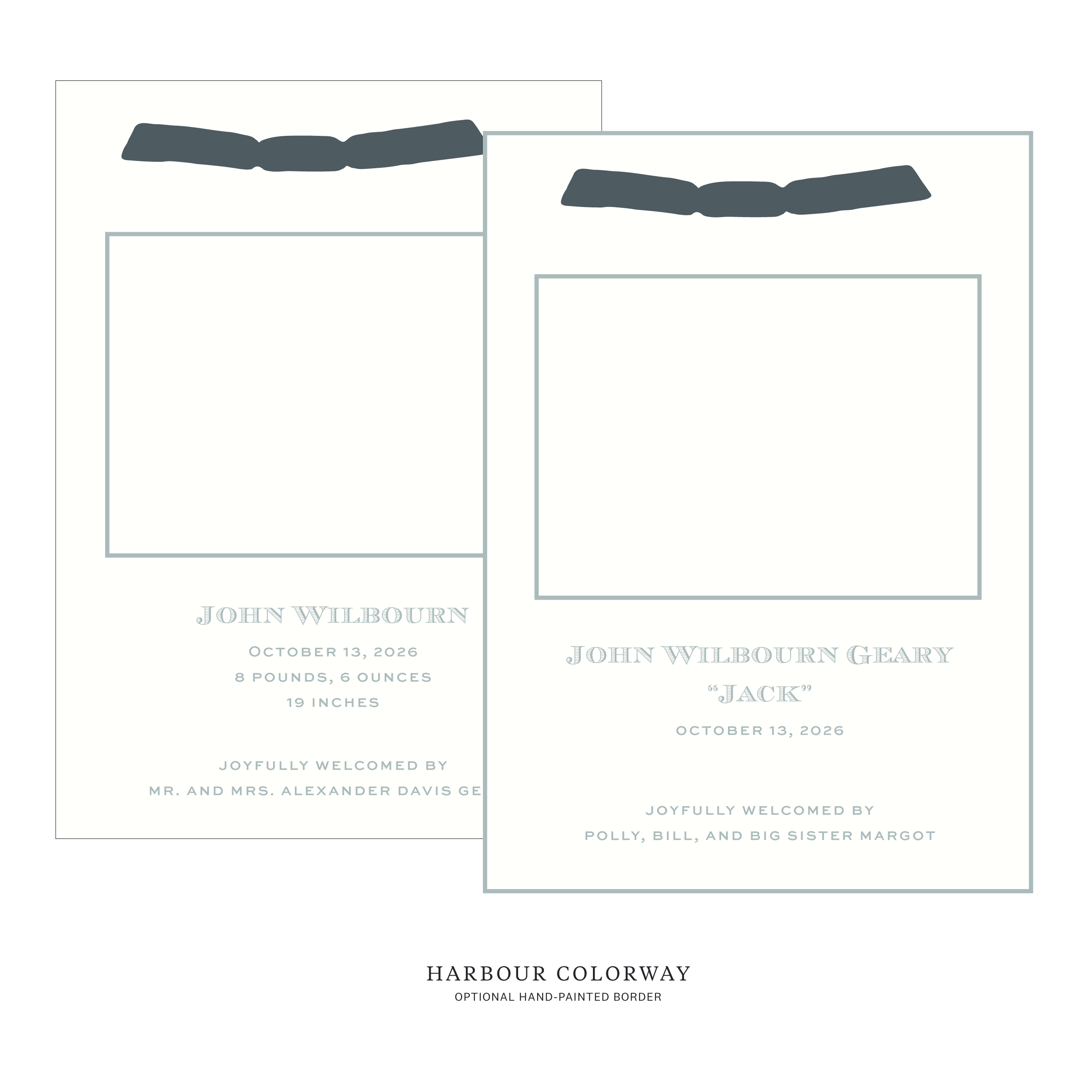 Heath Ribbon Photo Birth Announcement