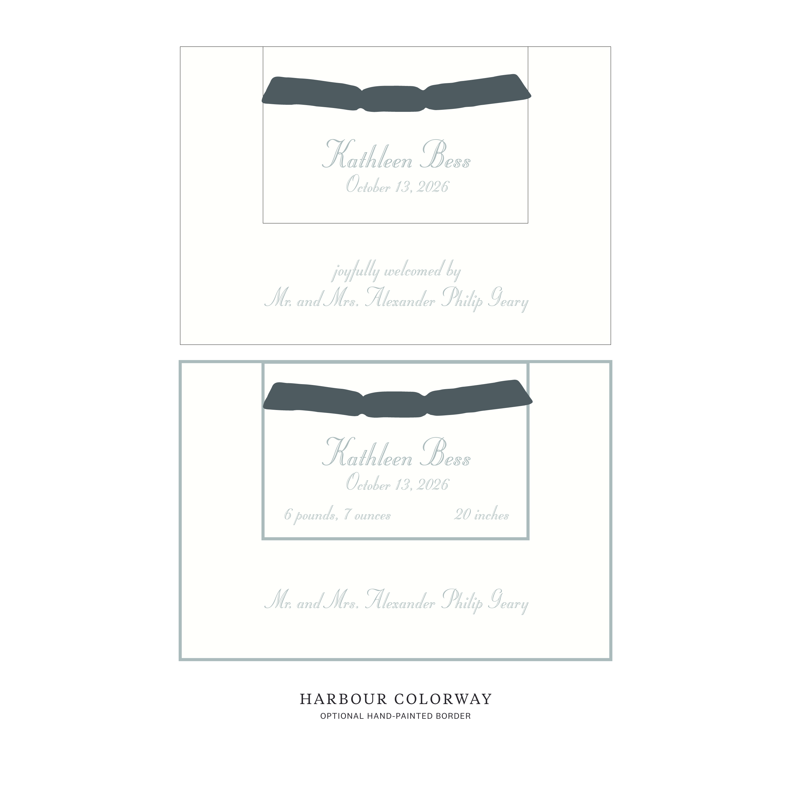 Mayfair Layered Birth Announcement