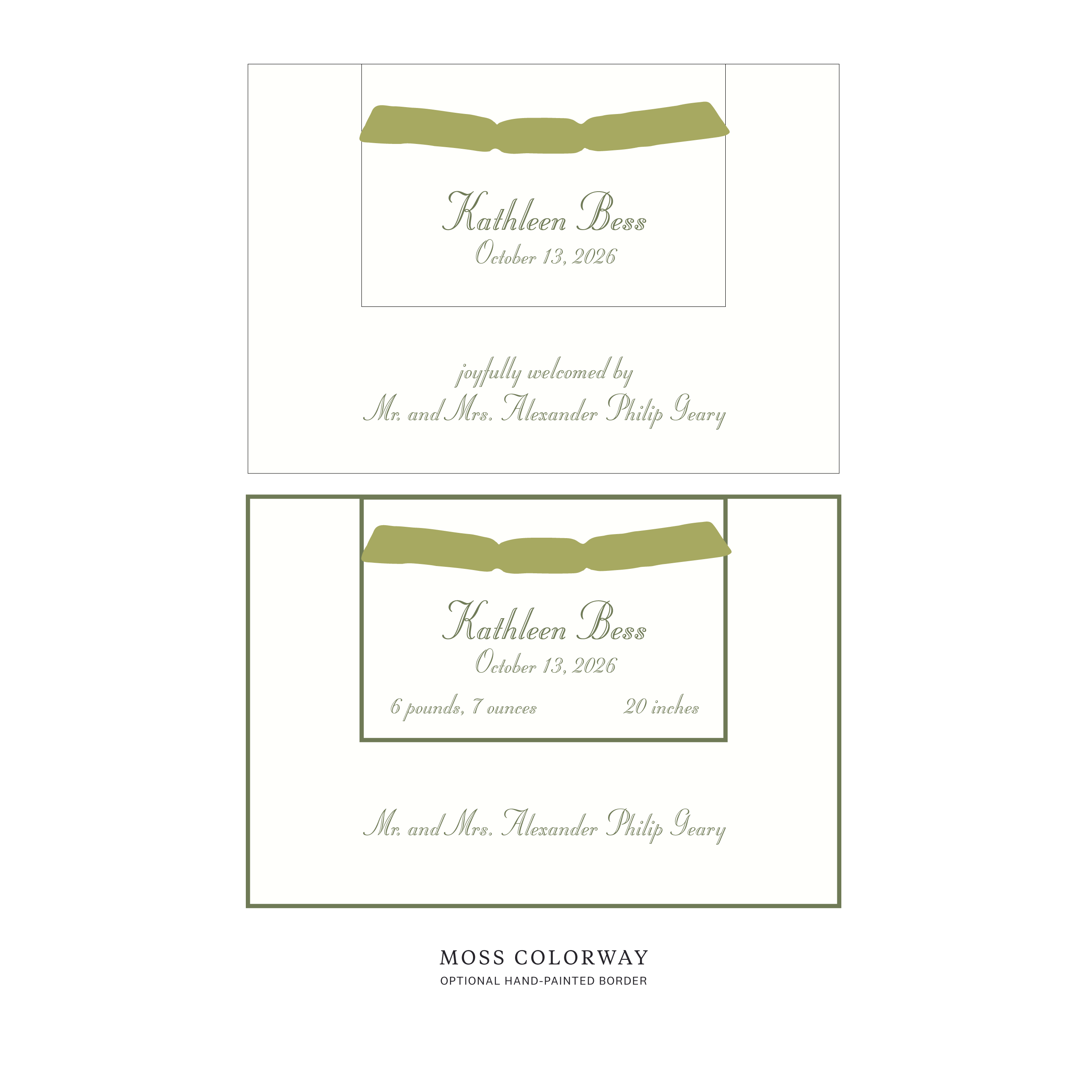 Mayfair Layered Birth Announcement