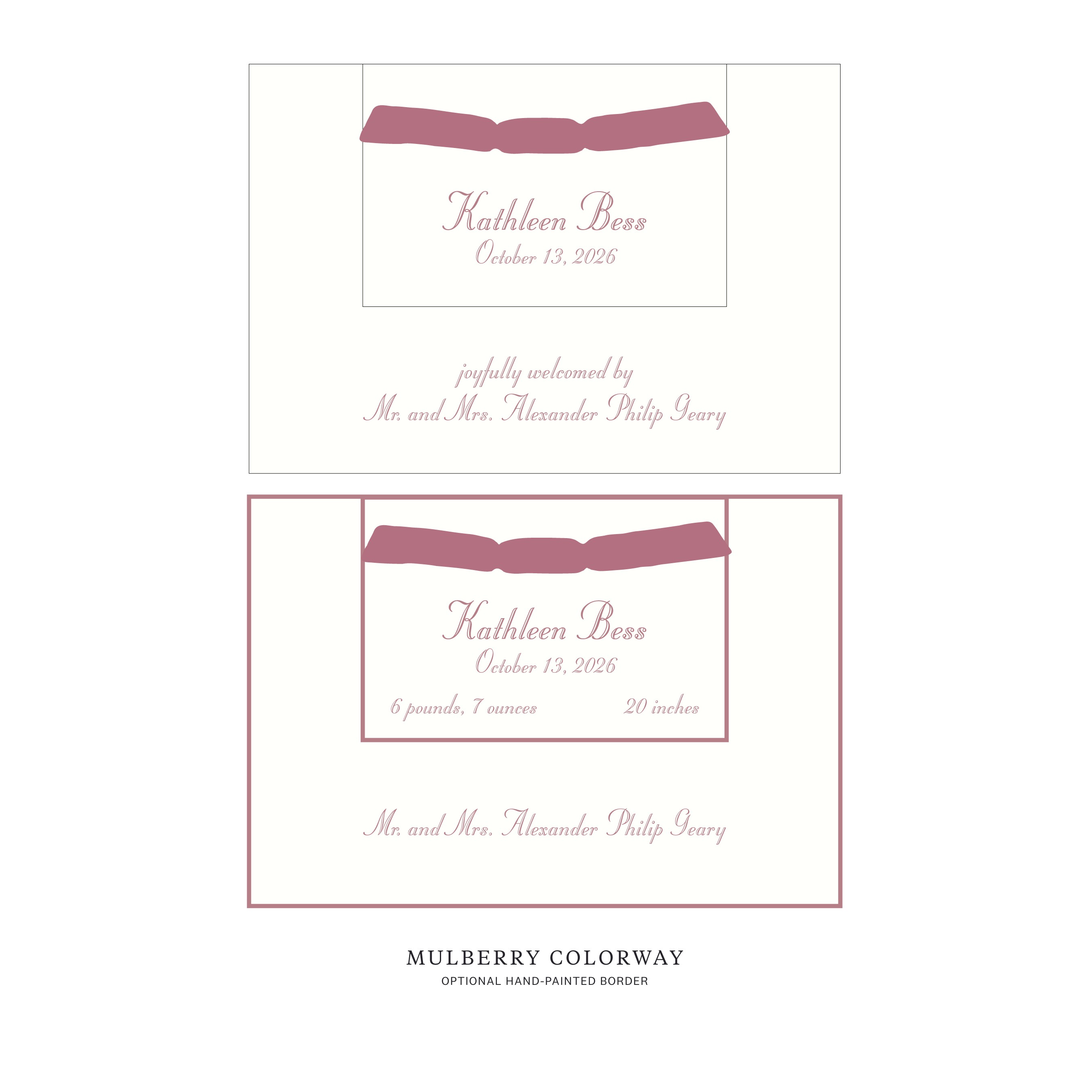 Mayfair Layered Birth Announcement