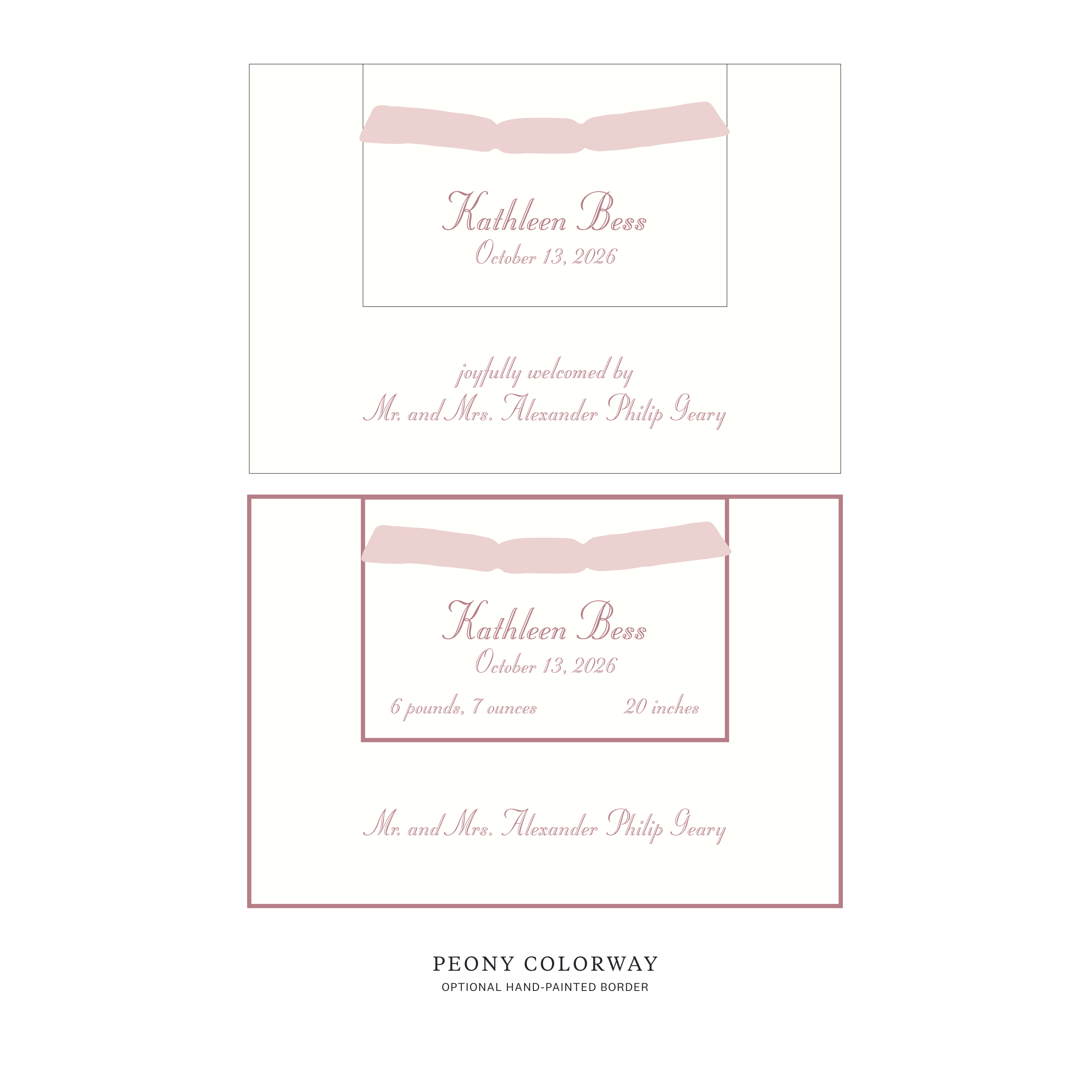 Mayfair Layered Birth Announcement