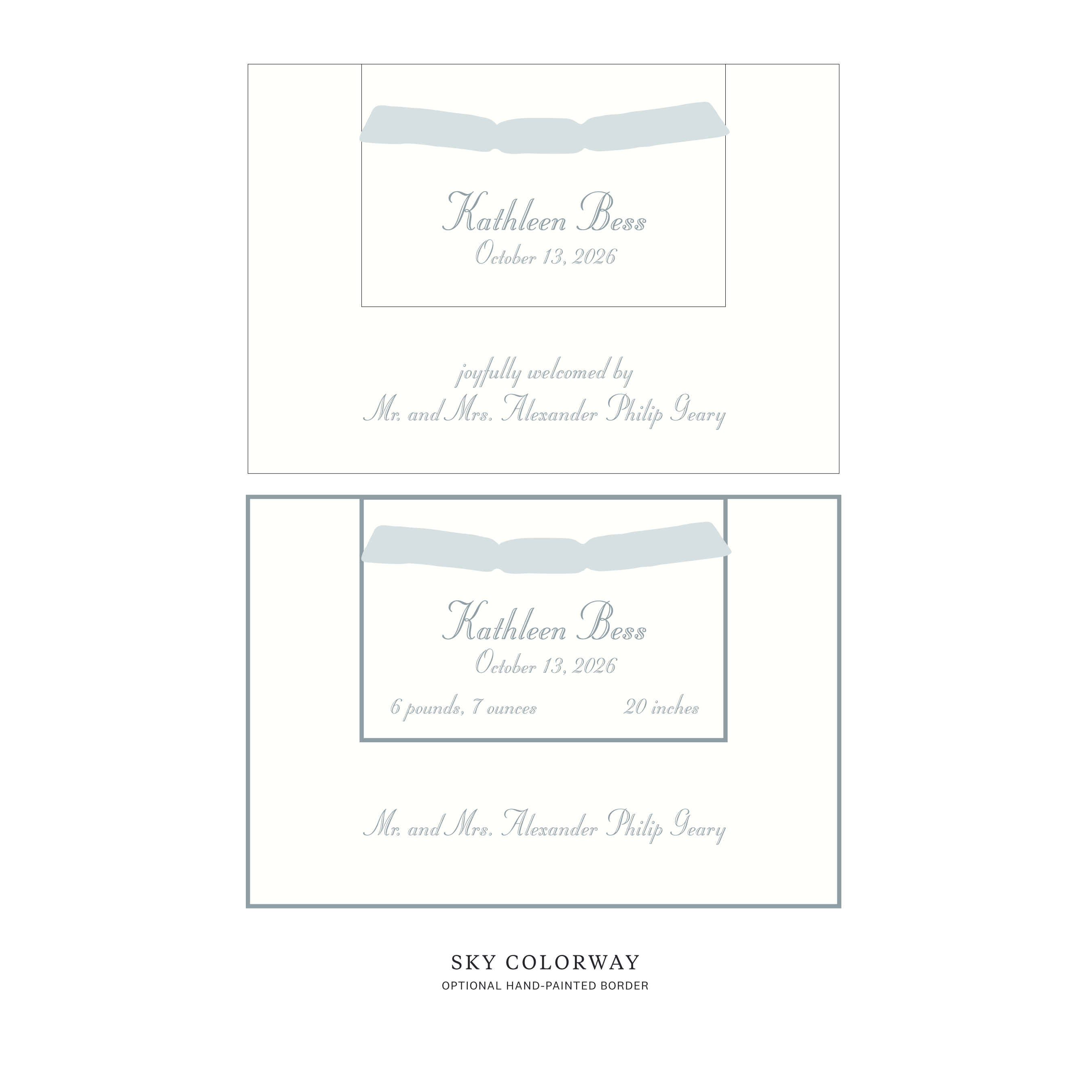 Mayfair Layered Birth Announcement