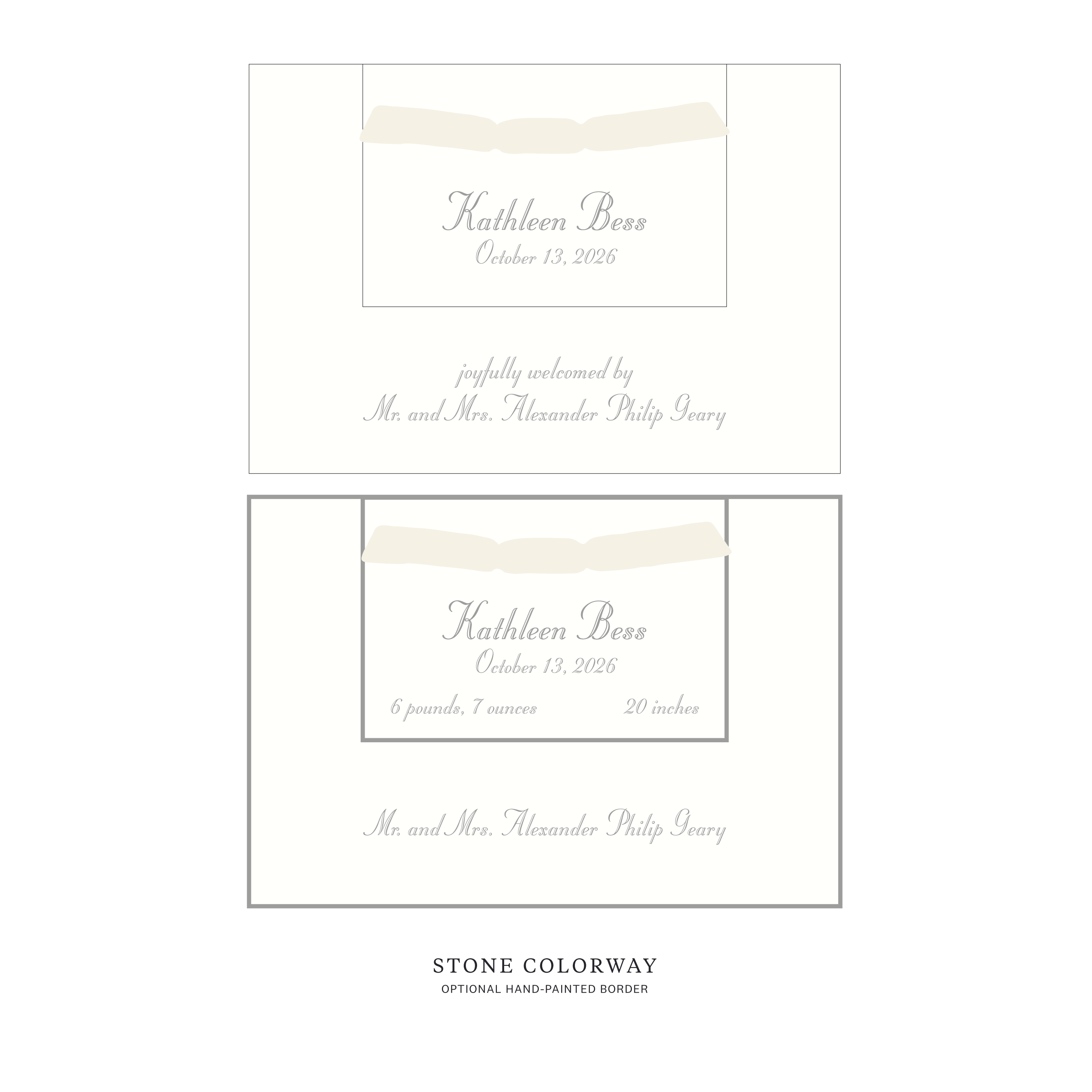Mayfair Layered Birth Announcement