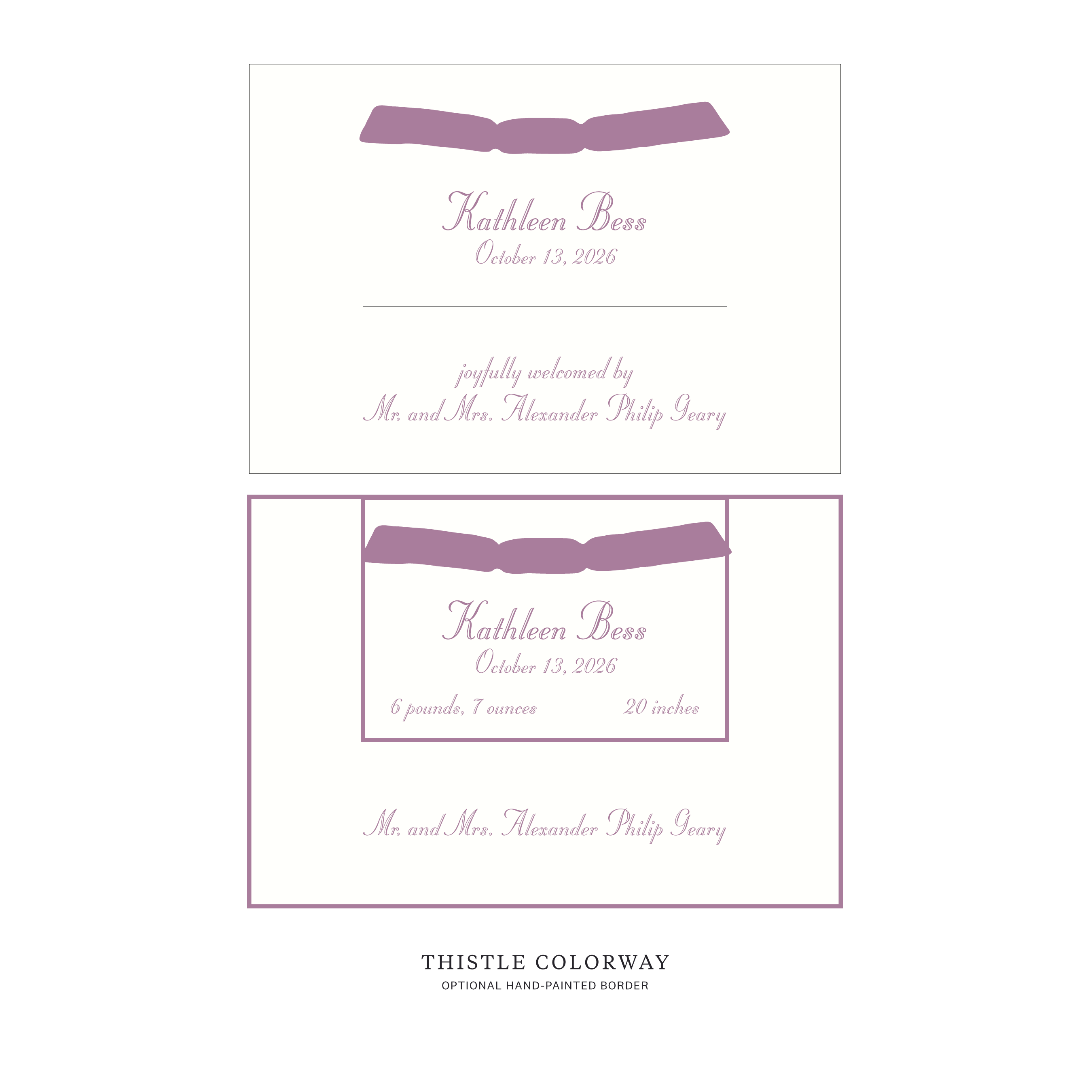 Mayfair Layered Birth Announcement