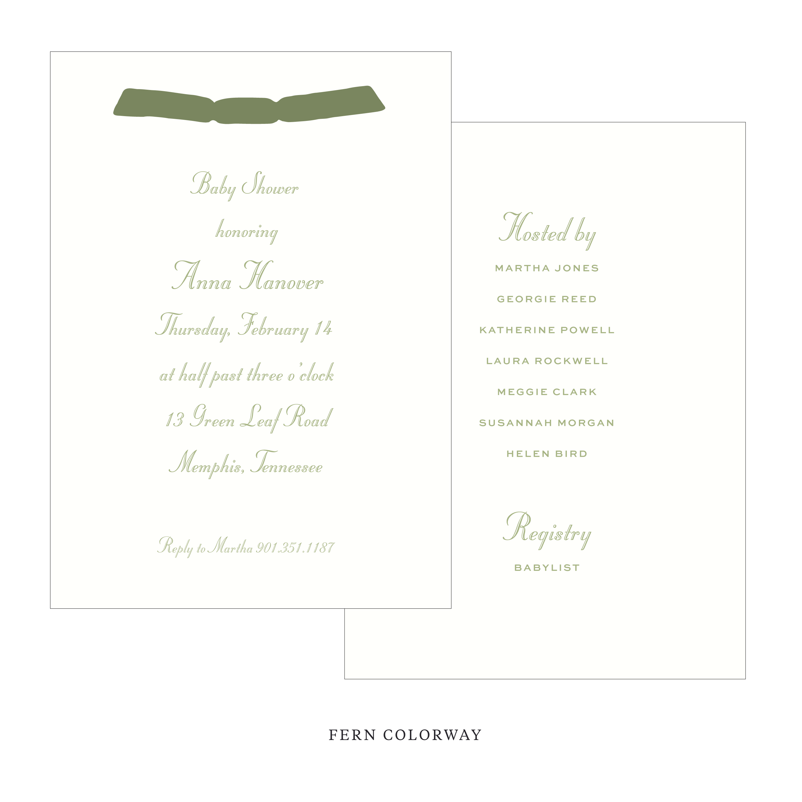 Mayfair Ribbon Baby Shower Invitation