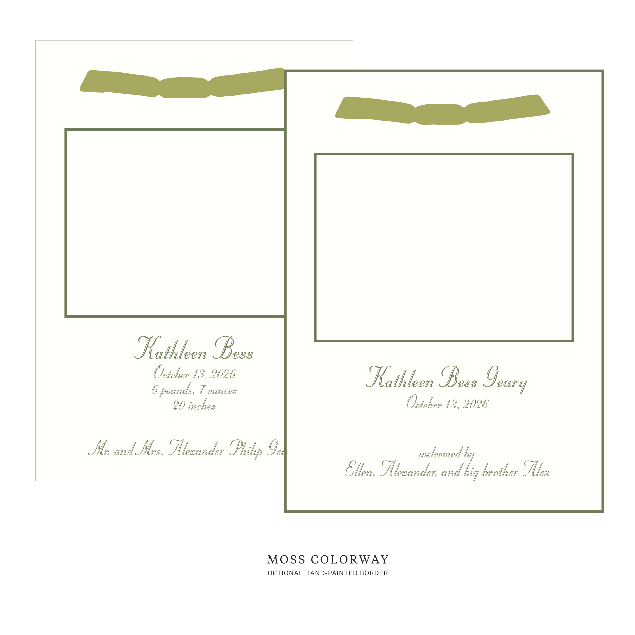 Mayfair Ribbon Photo Birth Announcement
