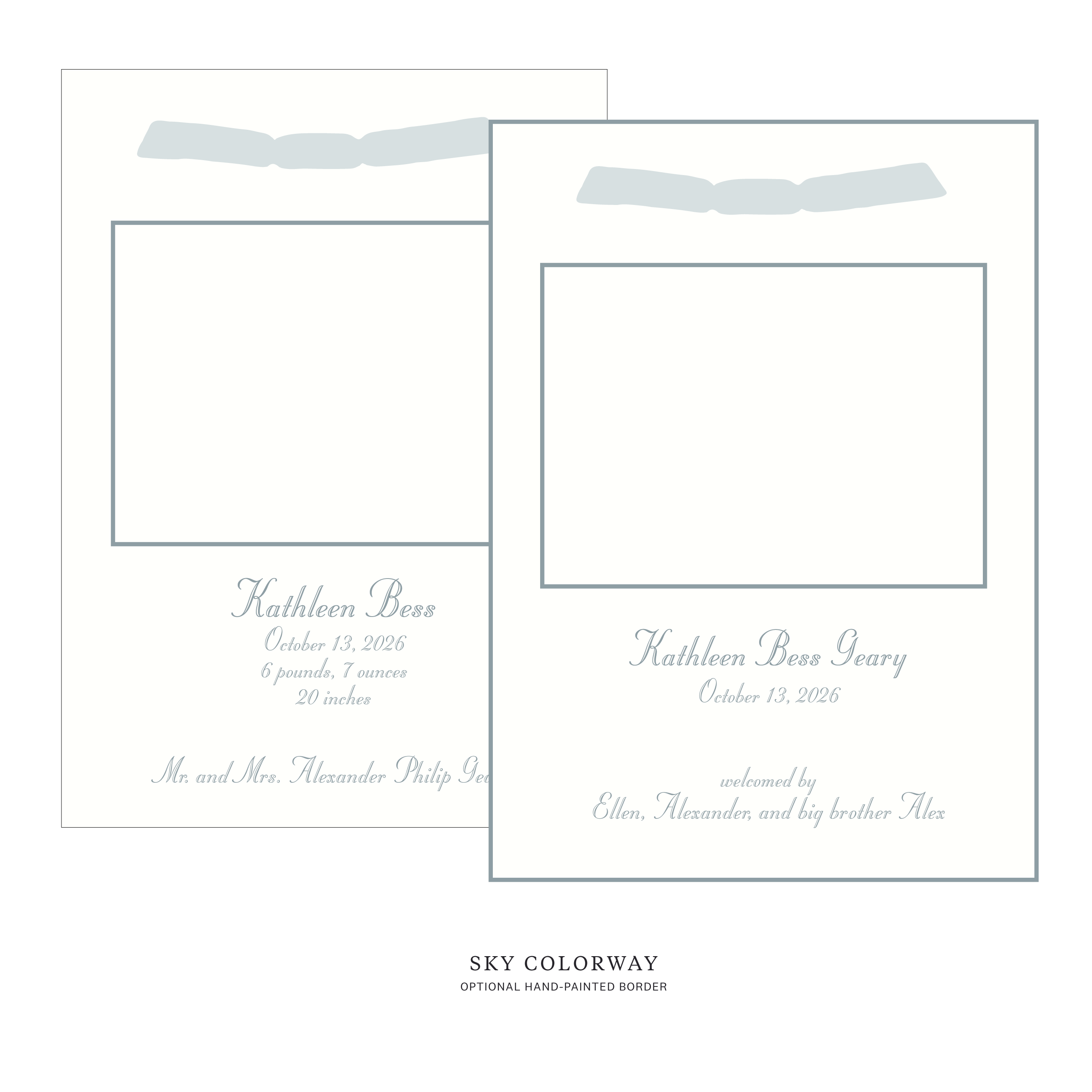 Mayfair Ribbon Photo Birth Announcement