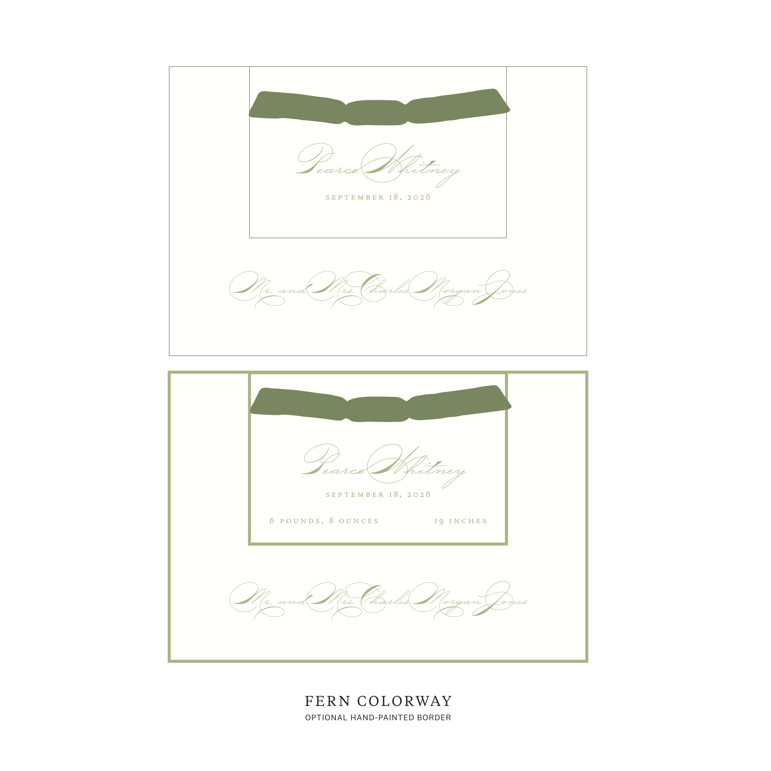 Primrose Layered Birth Announcement