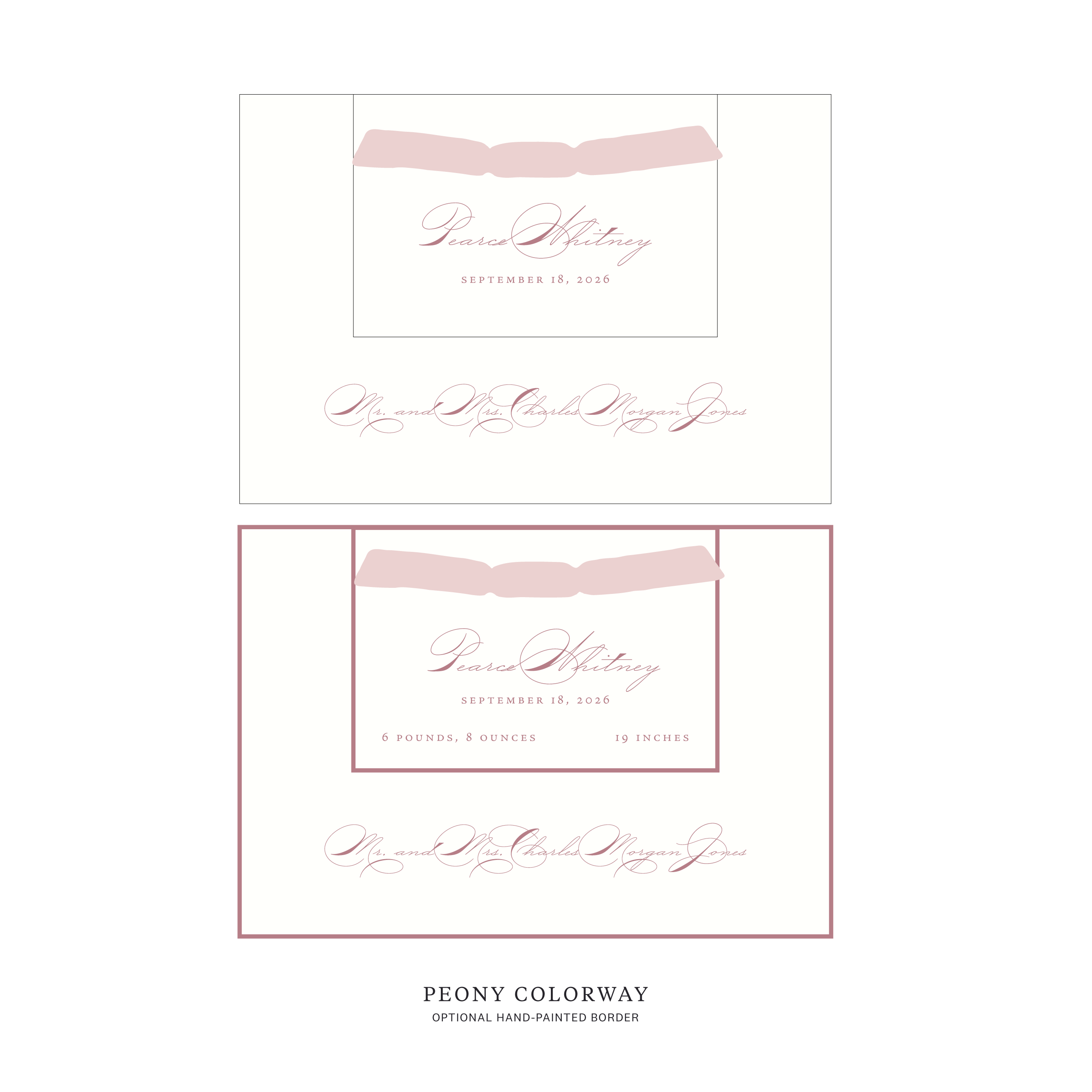 Primrose Layered Birth Announcement