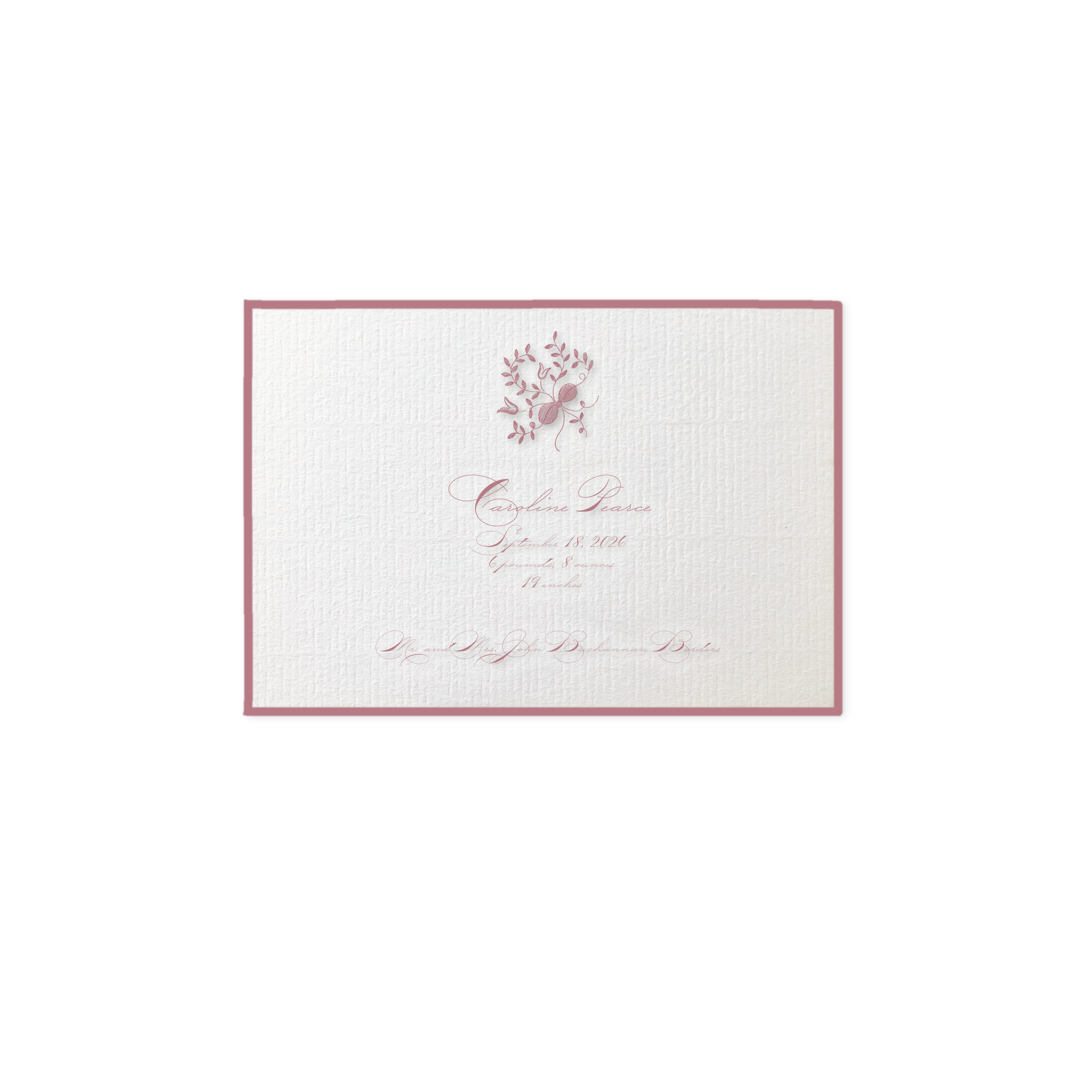 Primrose Motif Birth Announcement