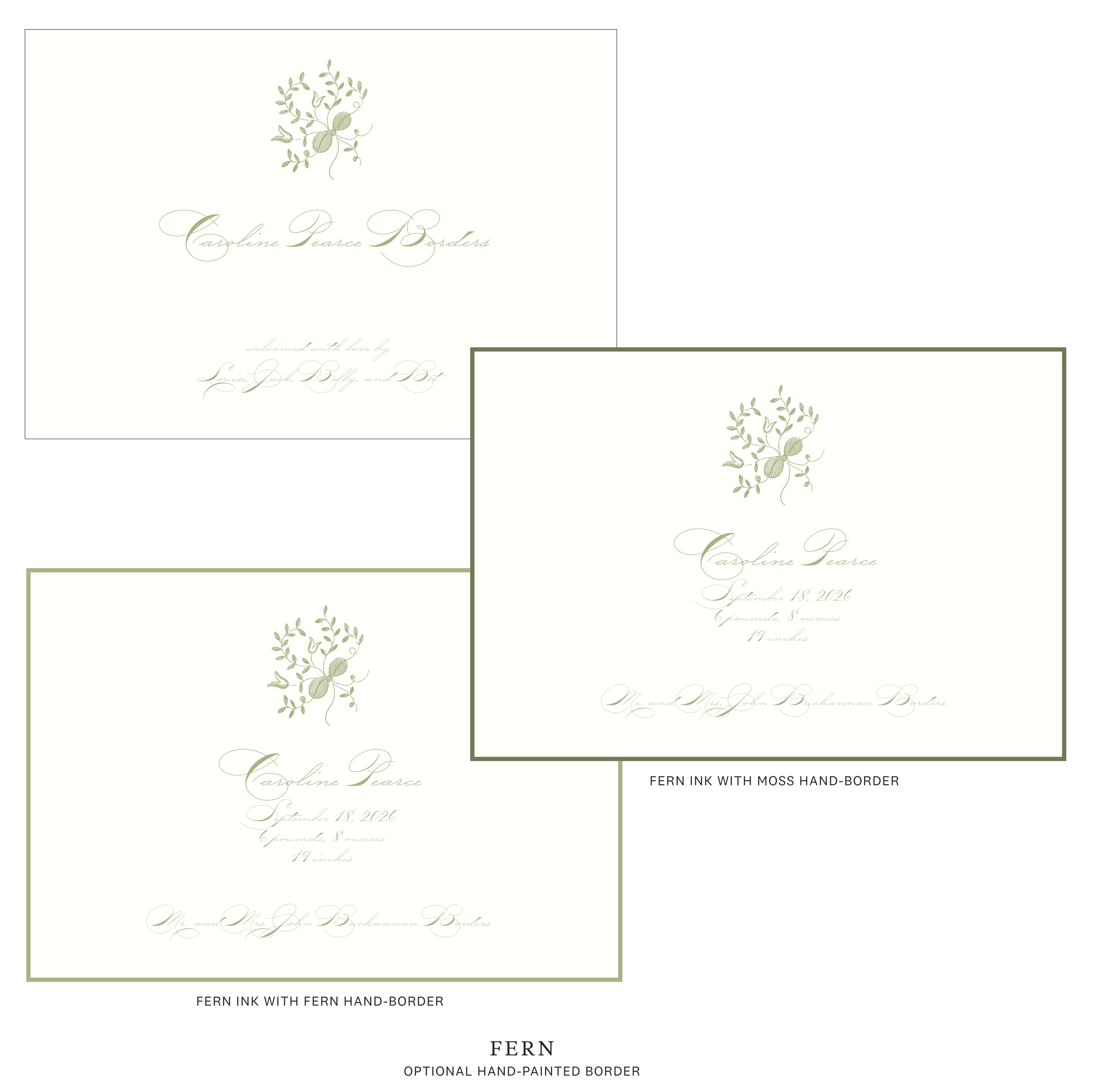 Primrose Motif Birth Announcement