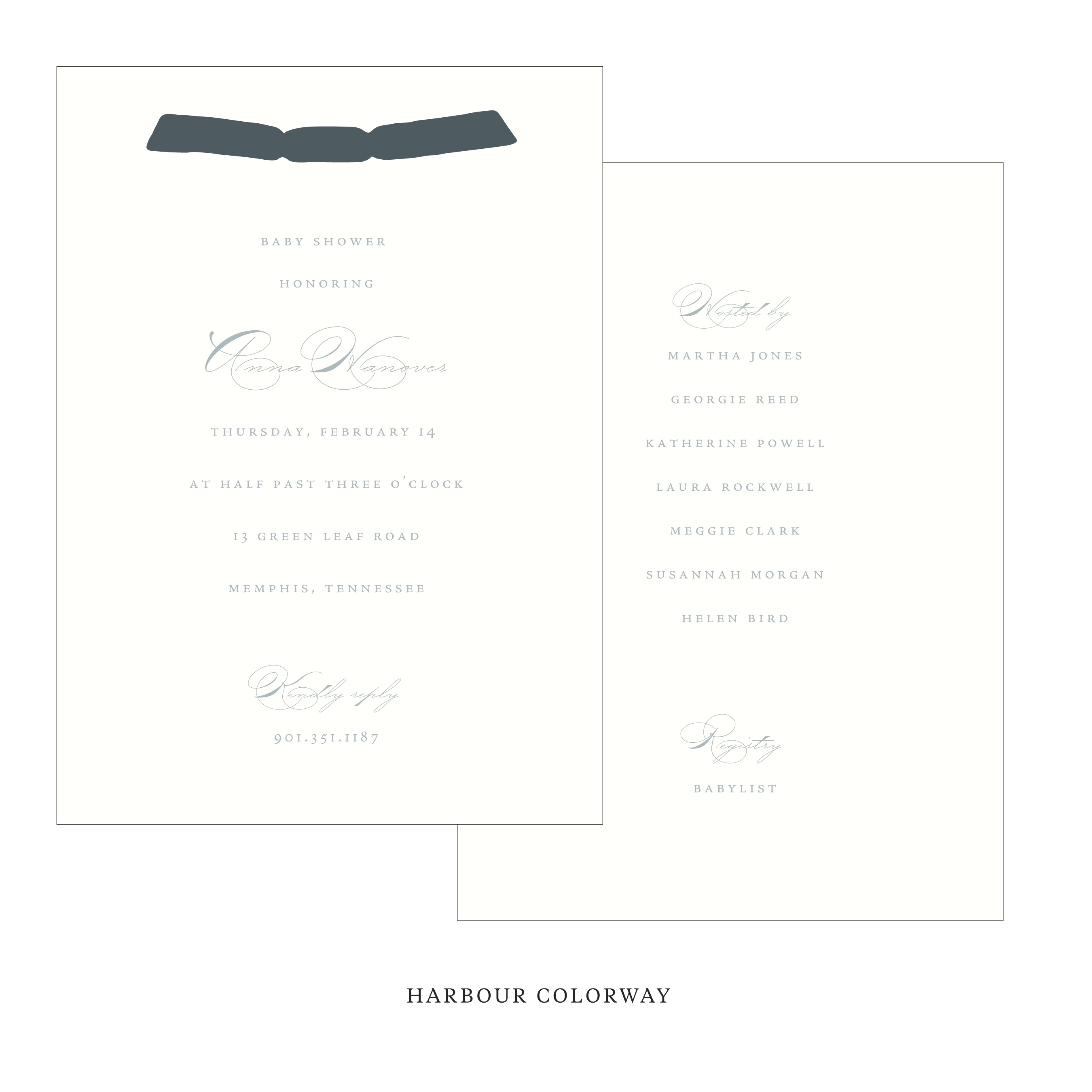 Primrose Ribbon Baby Shower Invitation