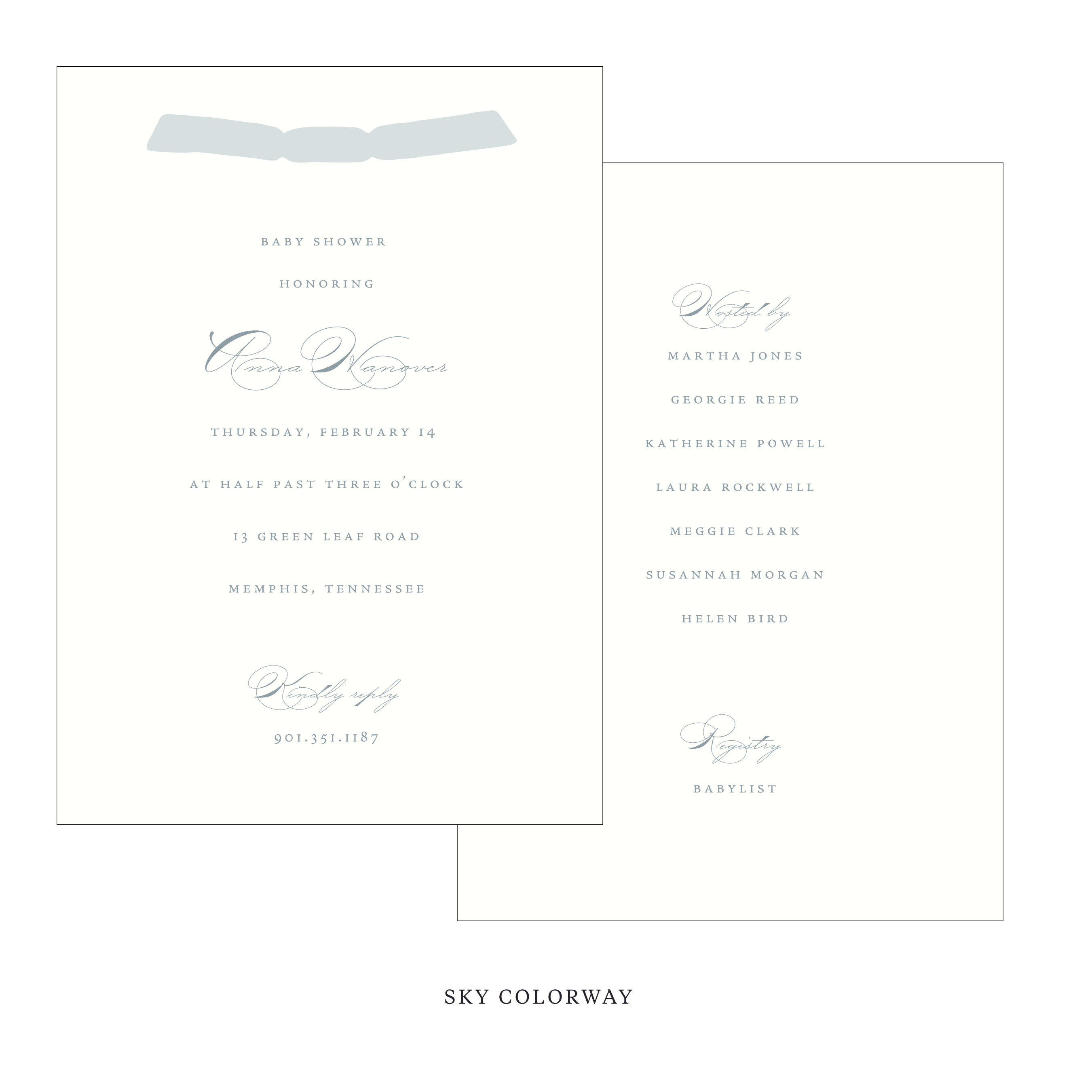 Primrose Ribbon Baby Shower Invitation