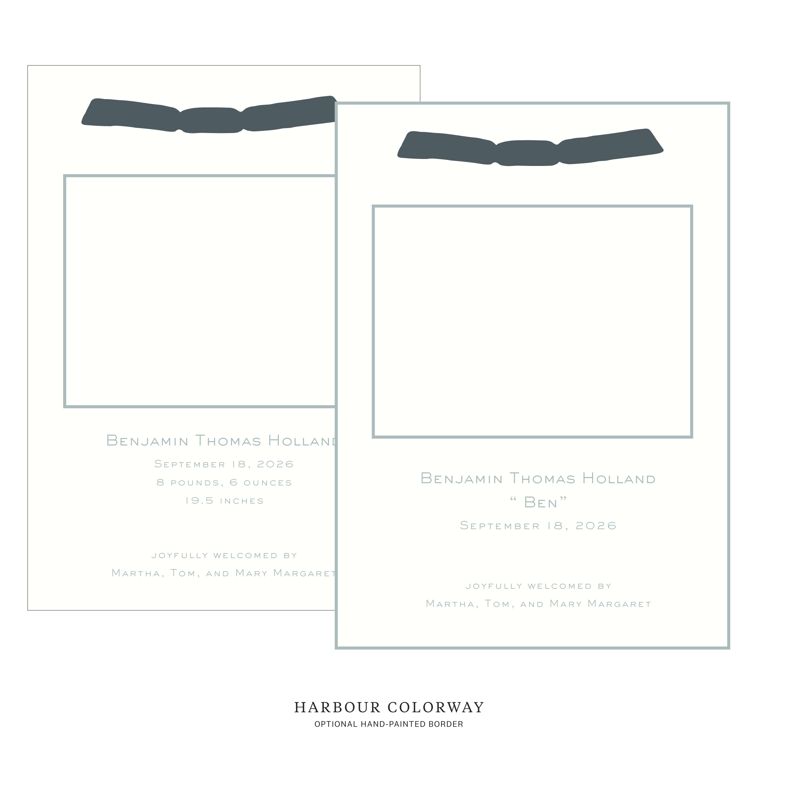 Richmond Ribbon Photo Birth Announcement