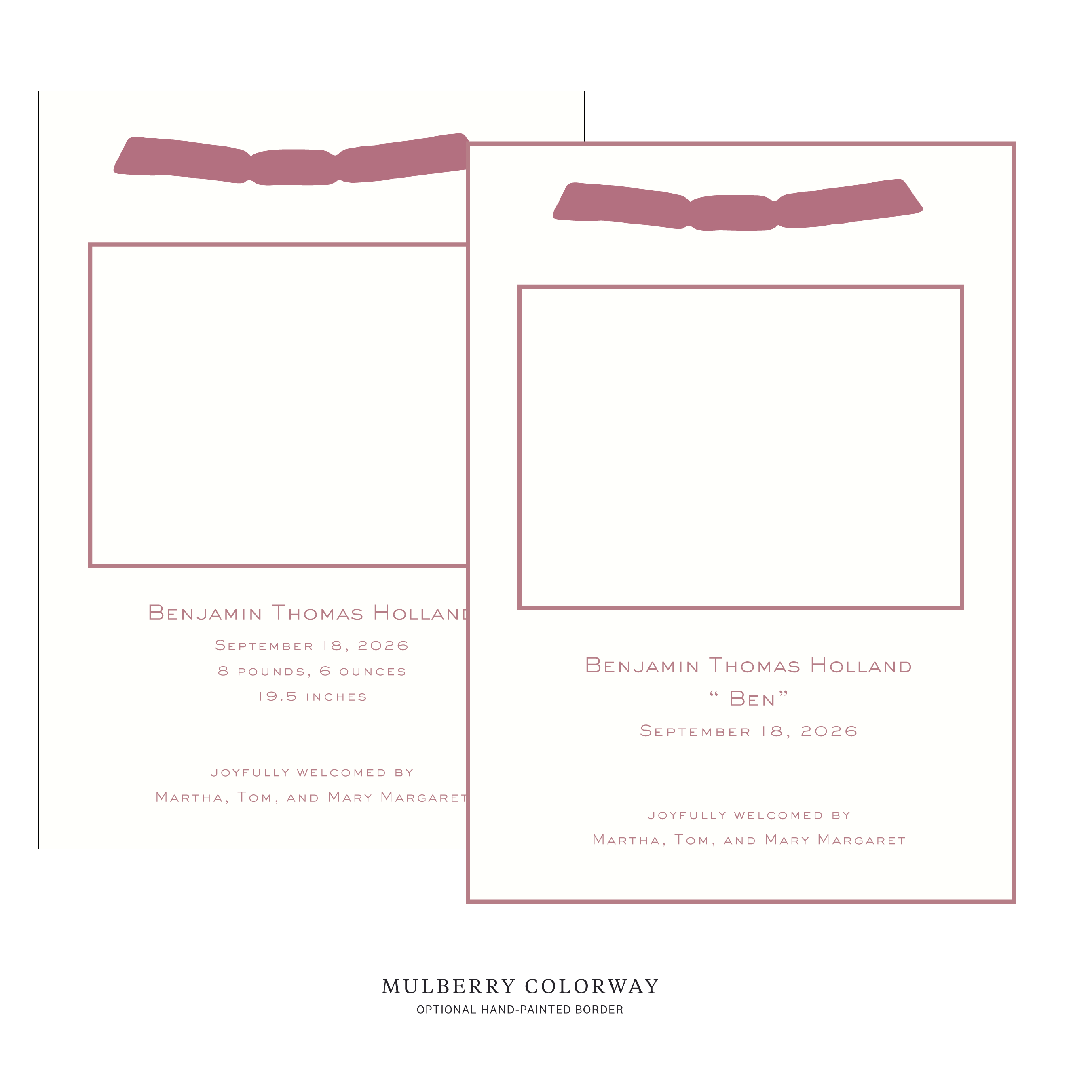 Richmond Ribbon Photo Birth Announcement