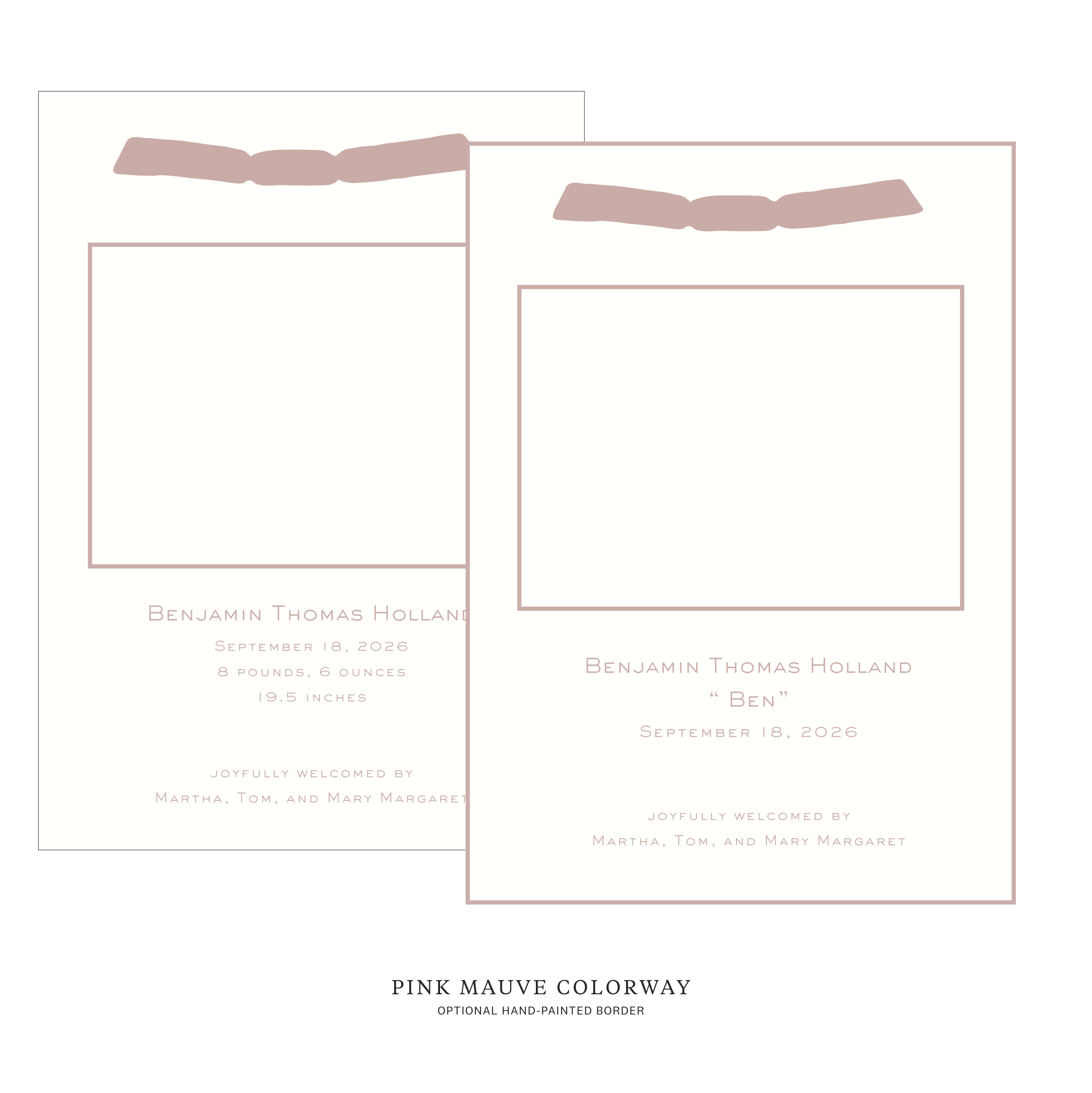 Richmond Ribbon Photo Birth Announcement