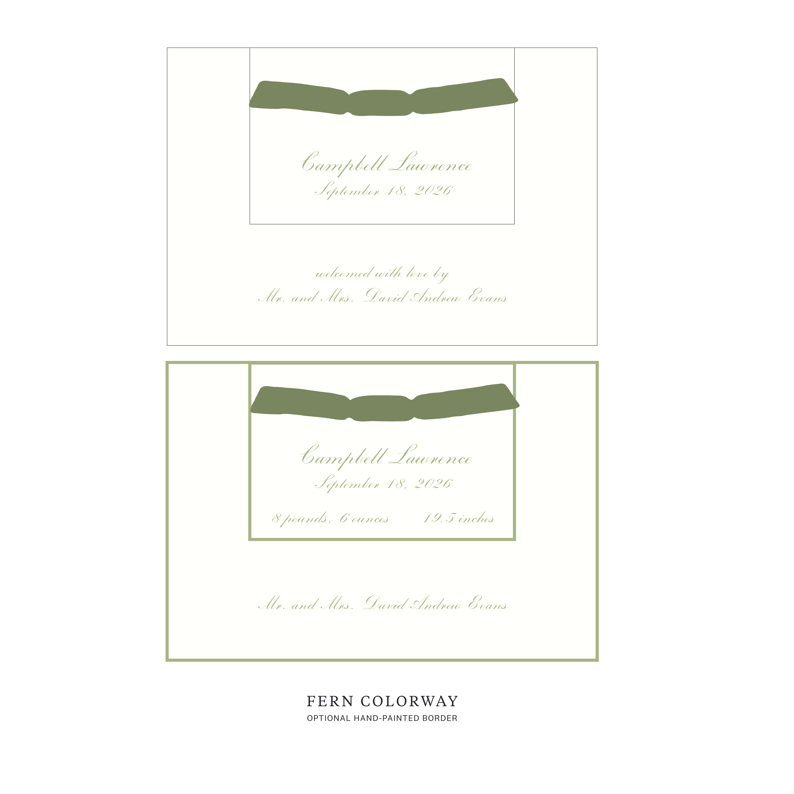 Surrey Layered Birth Announcement