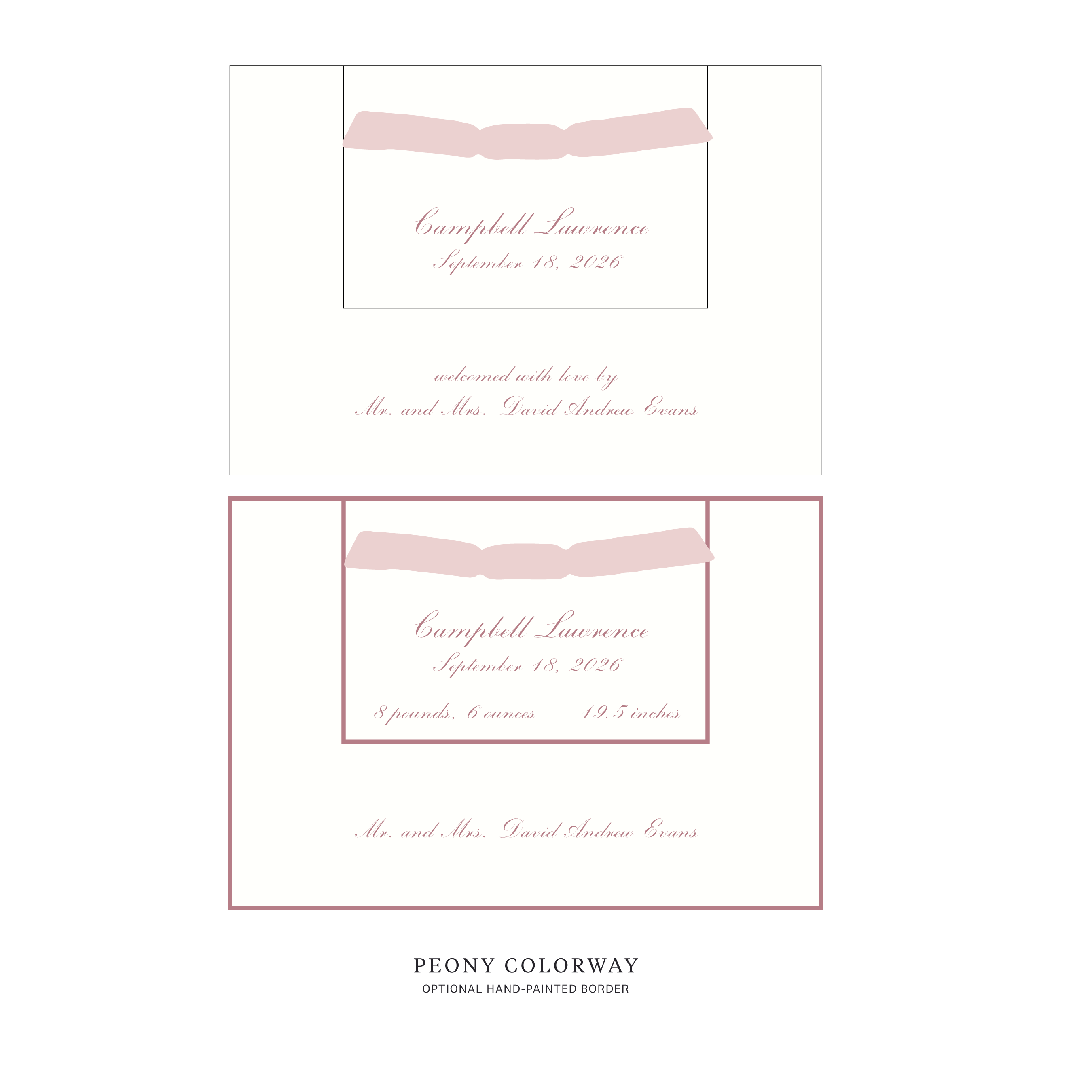 Surrey Layered Birth Announcement