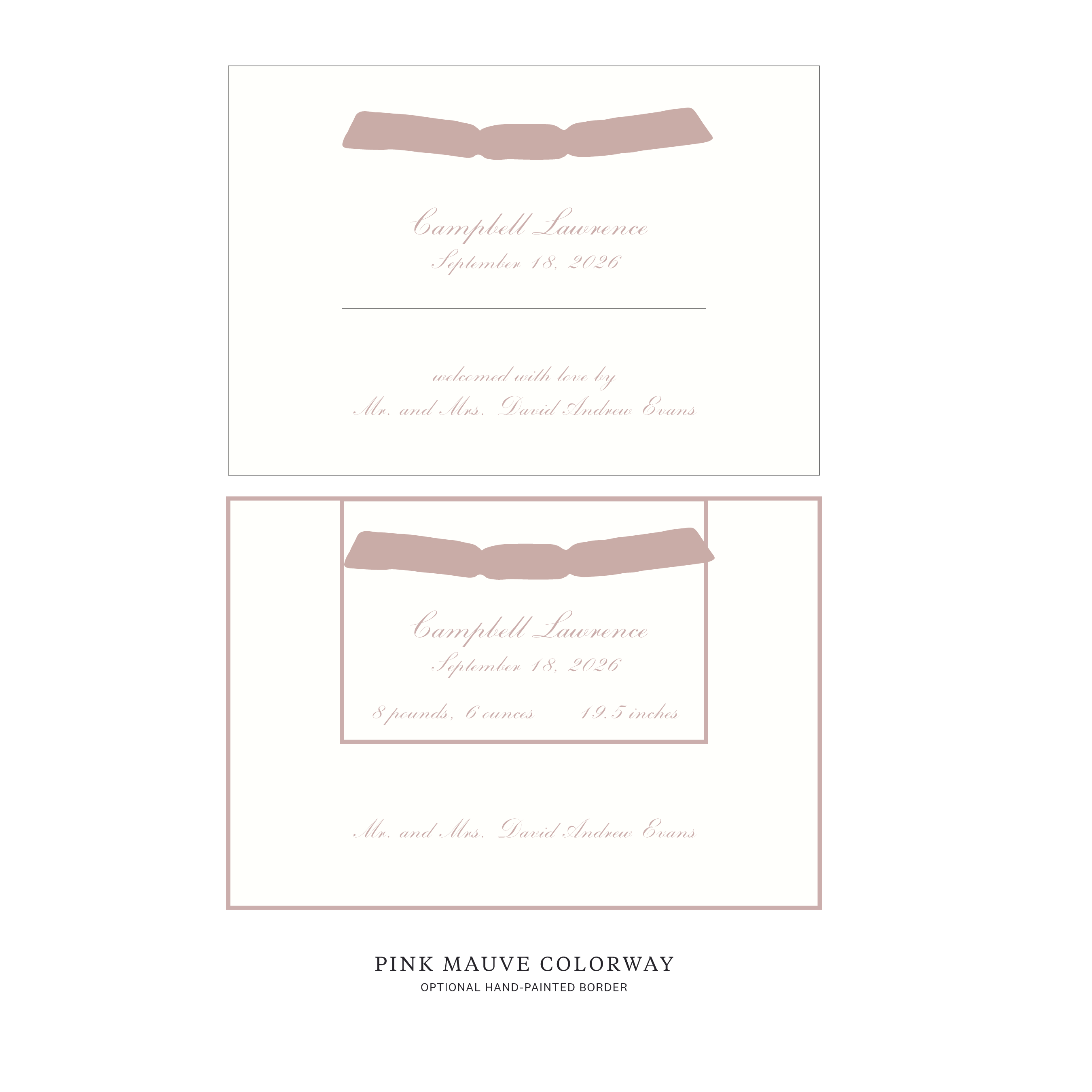 Surrey Layered Birth Announcement