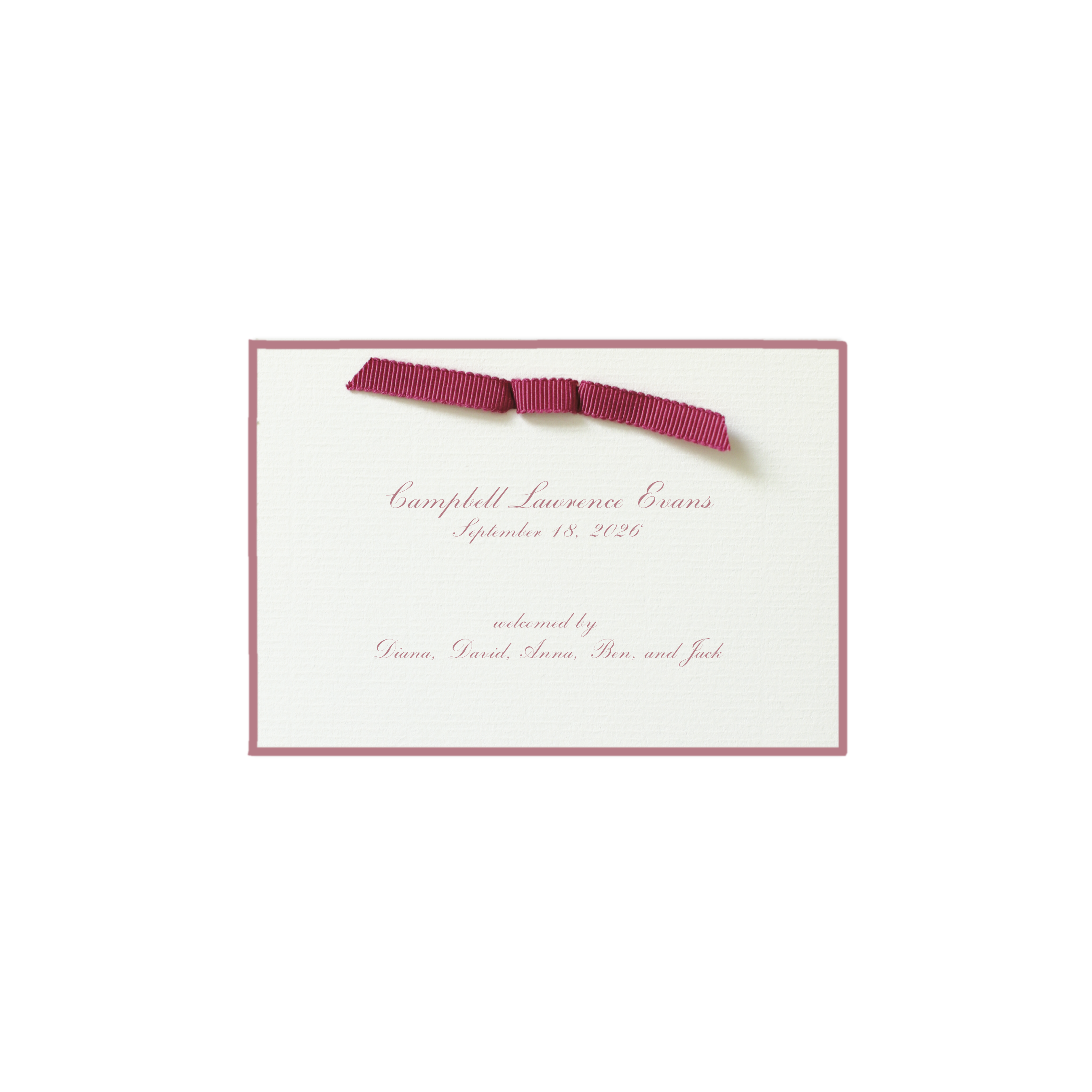 Surrey Ribbon Birth Announcement