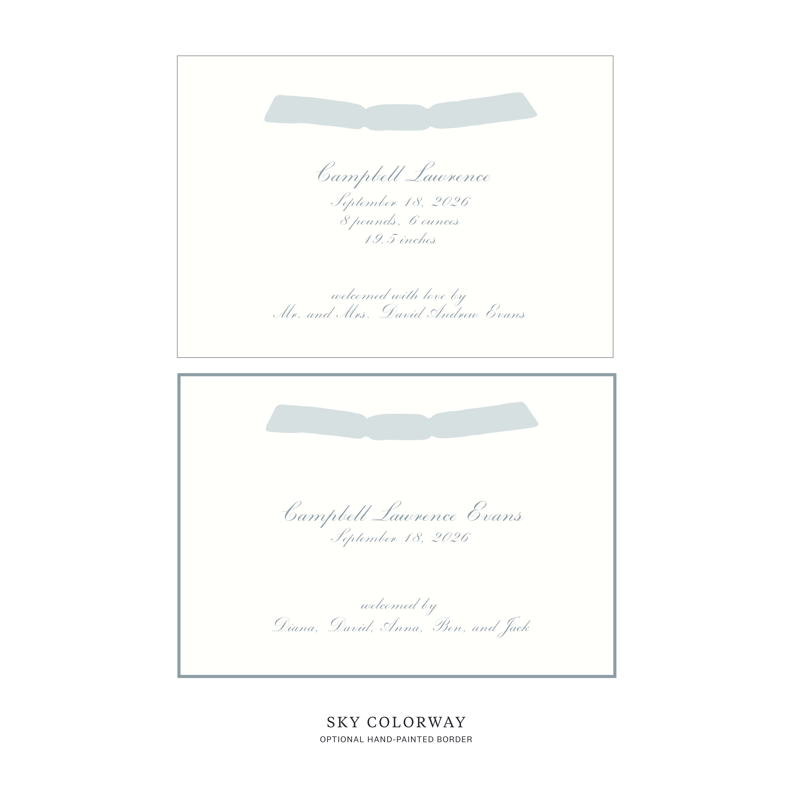 Surrey Ribbon Birth Announcement