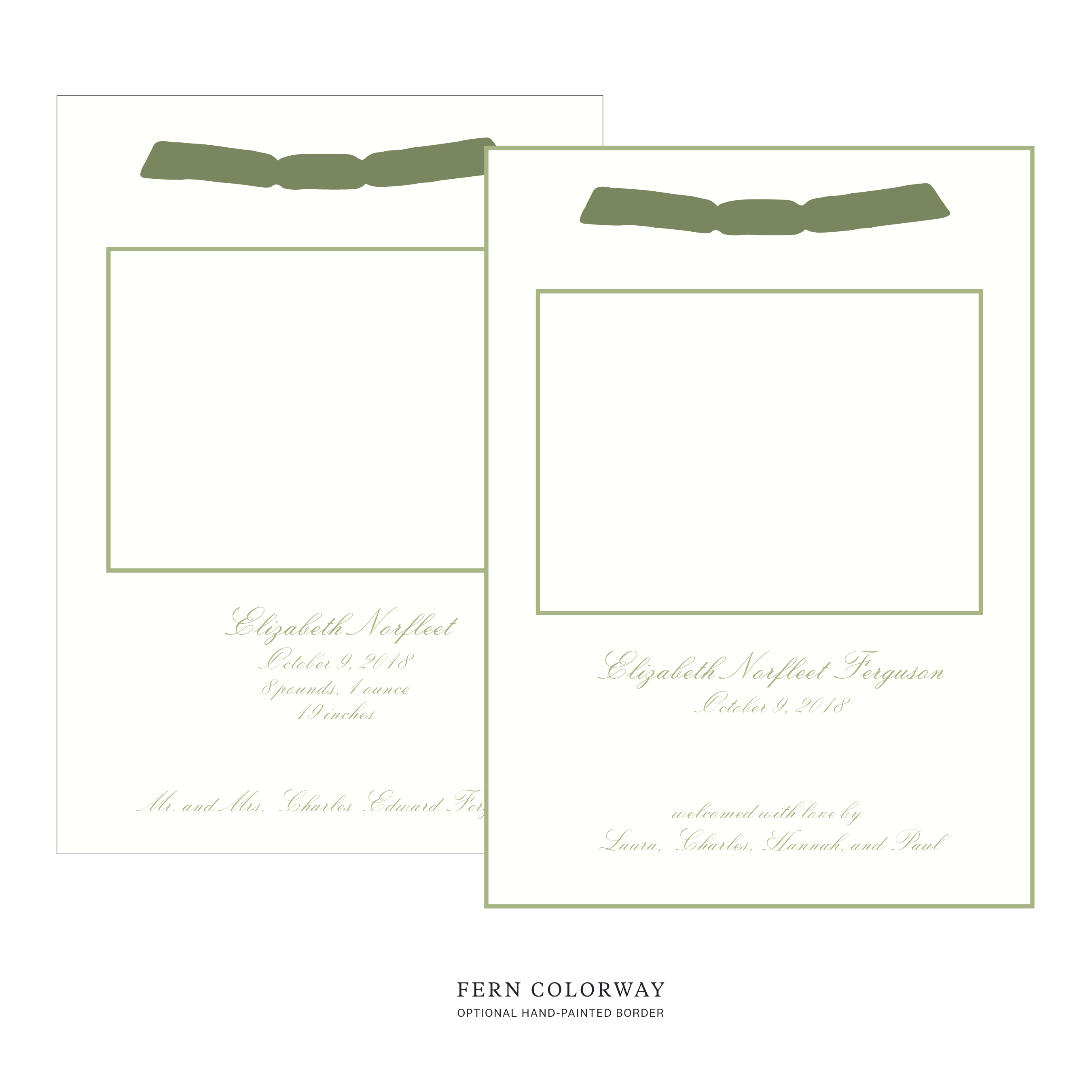 Sutton Ribbon Photo Birth Announcement