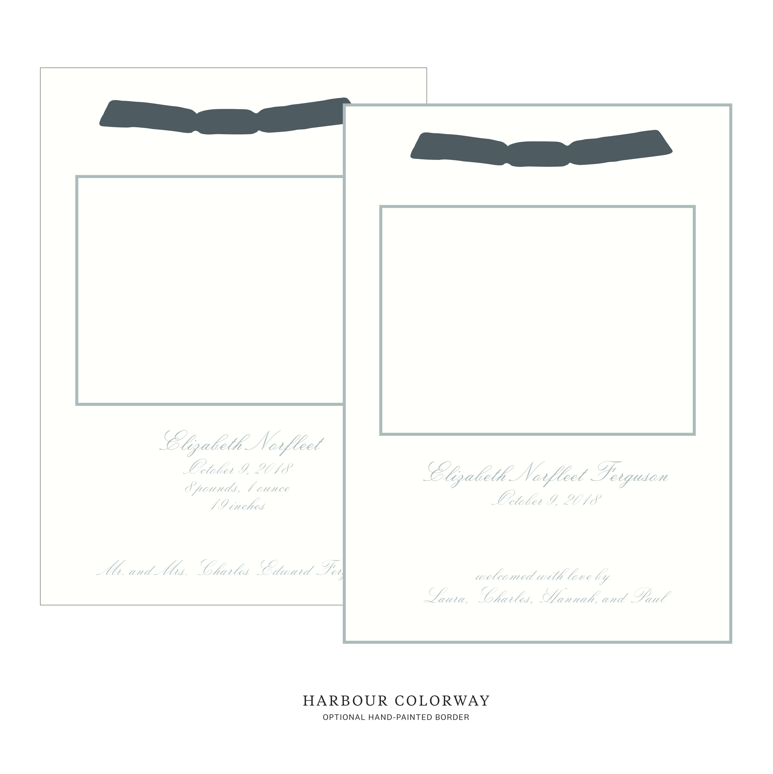 Sutton Ribbon Photo Birth Announcement