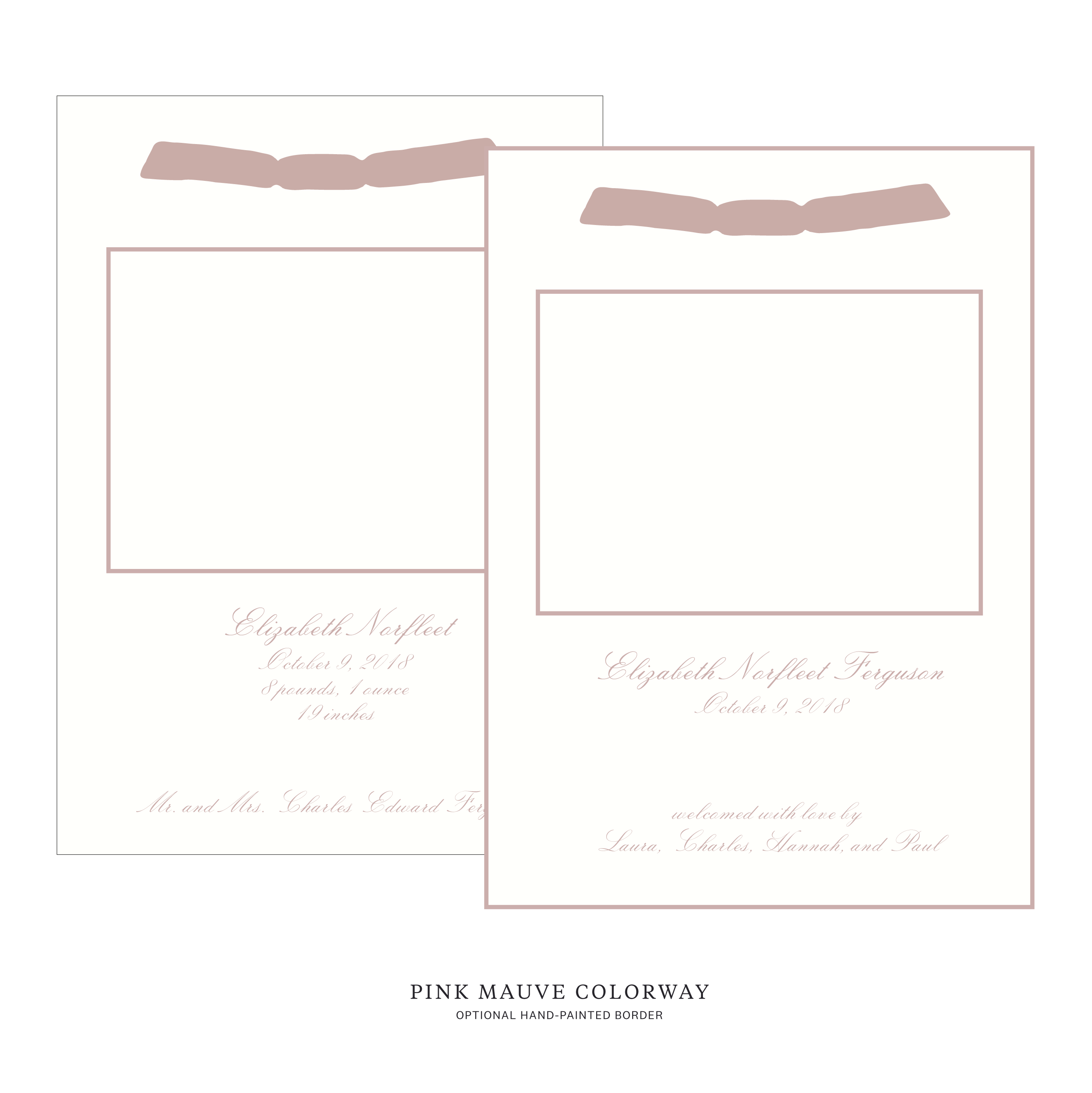 Sutton Ribbon Photo Birth Announcement
