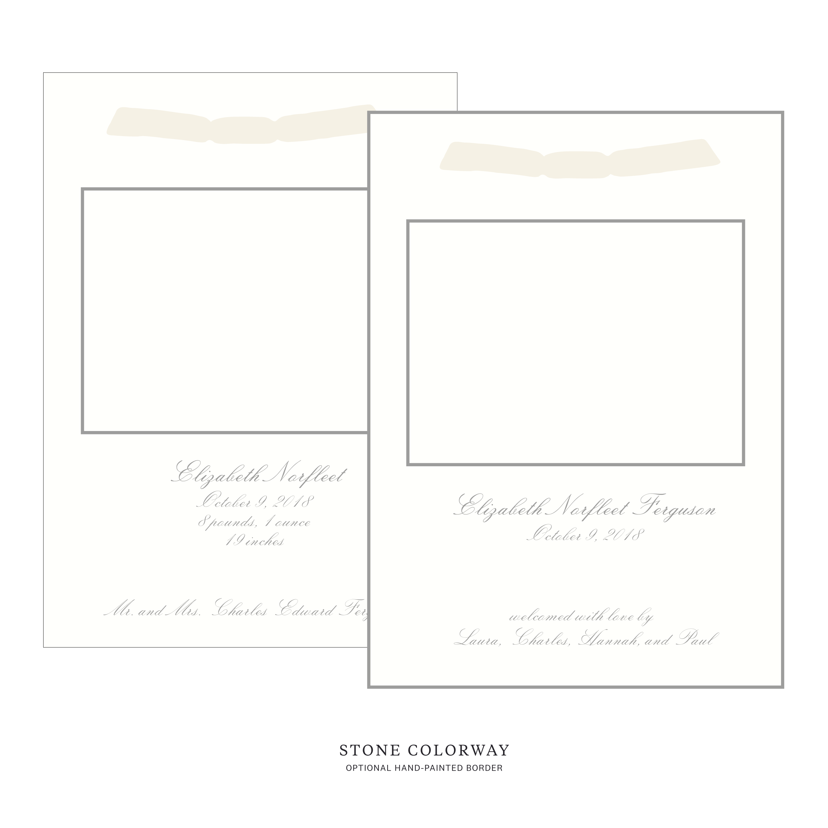 Sutton Ribbon Photo Birth Announcement