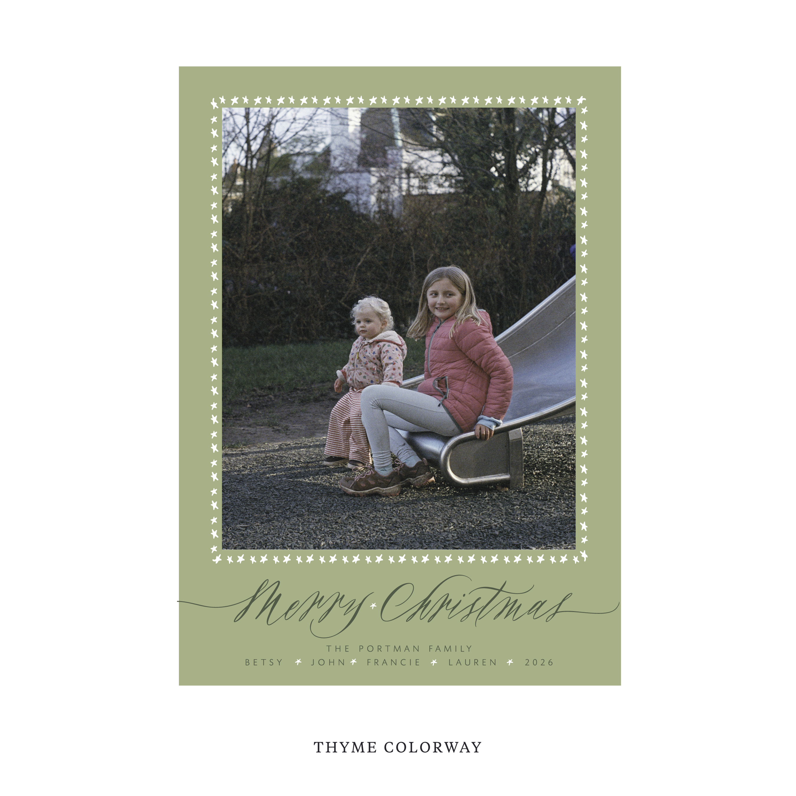 Portman Classic Flat Print Holiday Card, Large