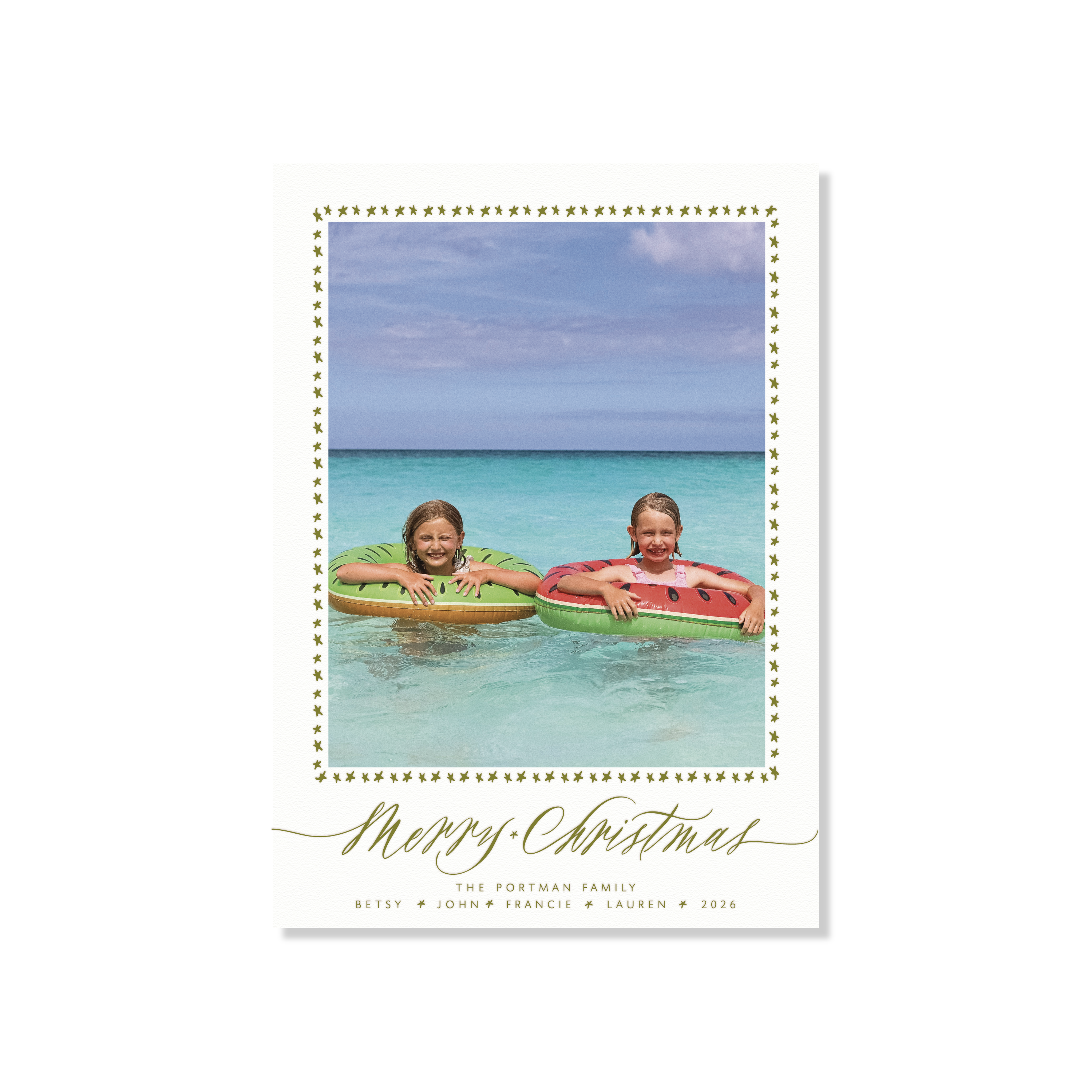 Portman Letterpress Holiday Card, Large (White Paper)
