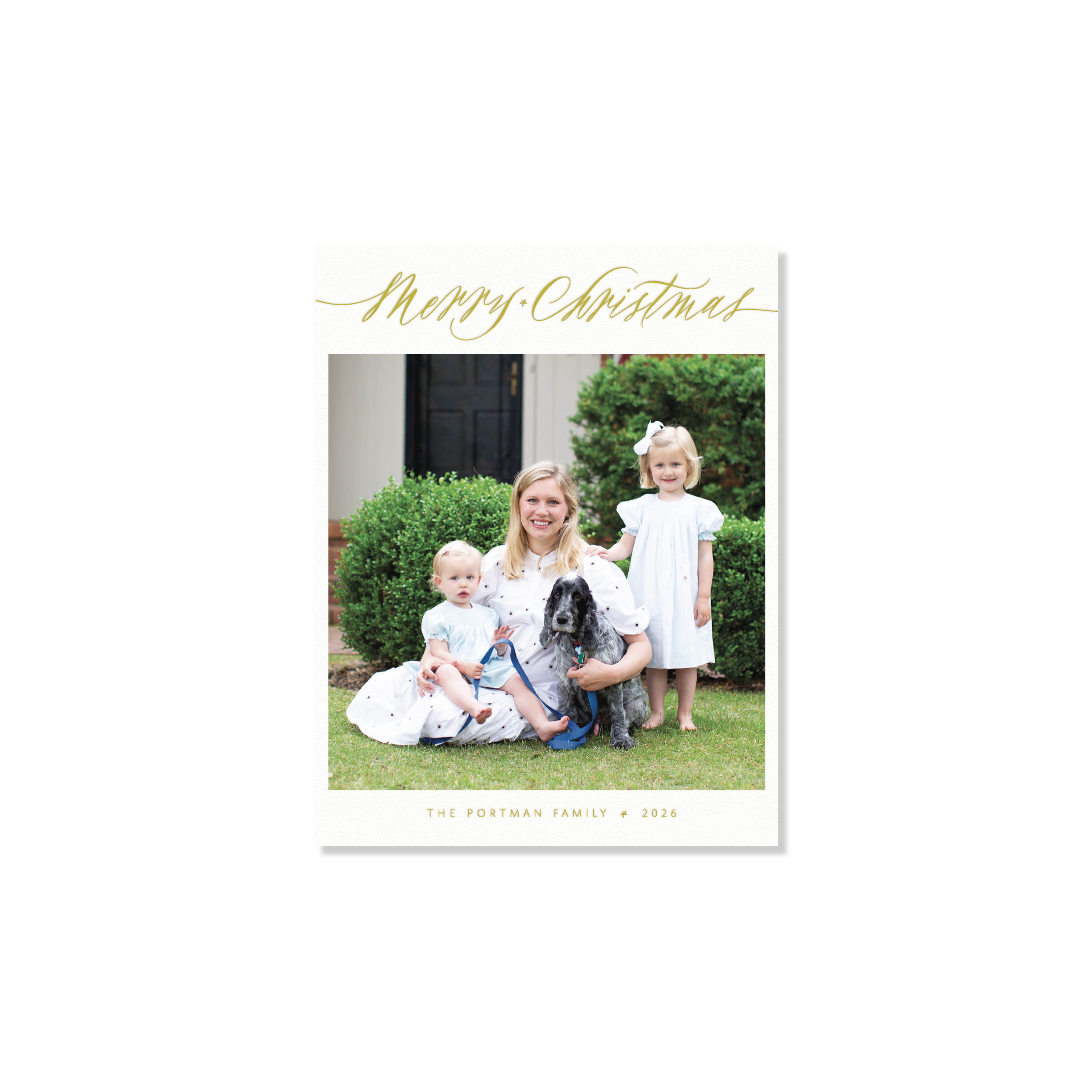 Portman Letterpress Holiday Card, Small (White Paper)