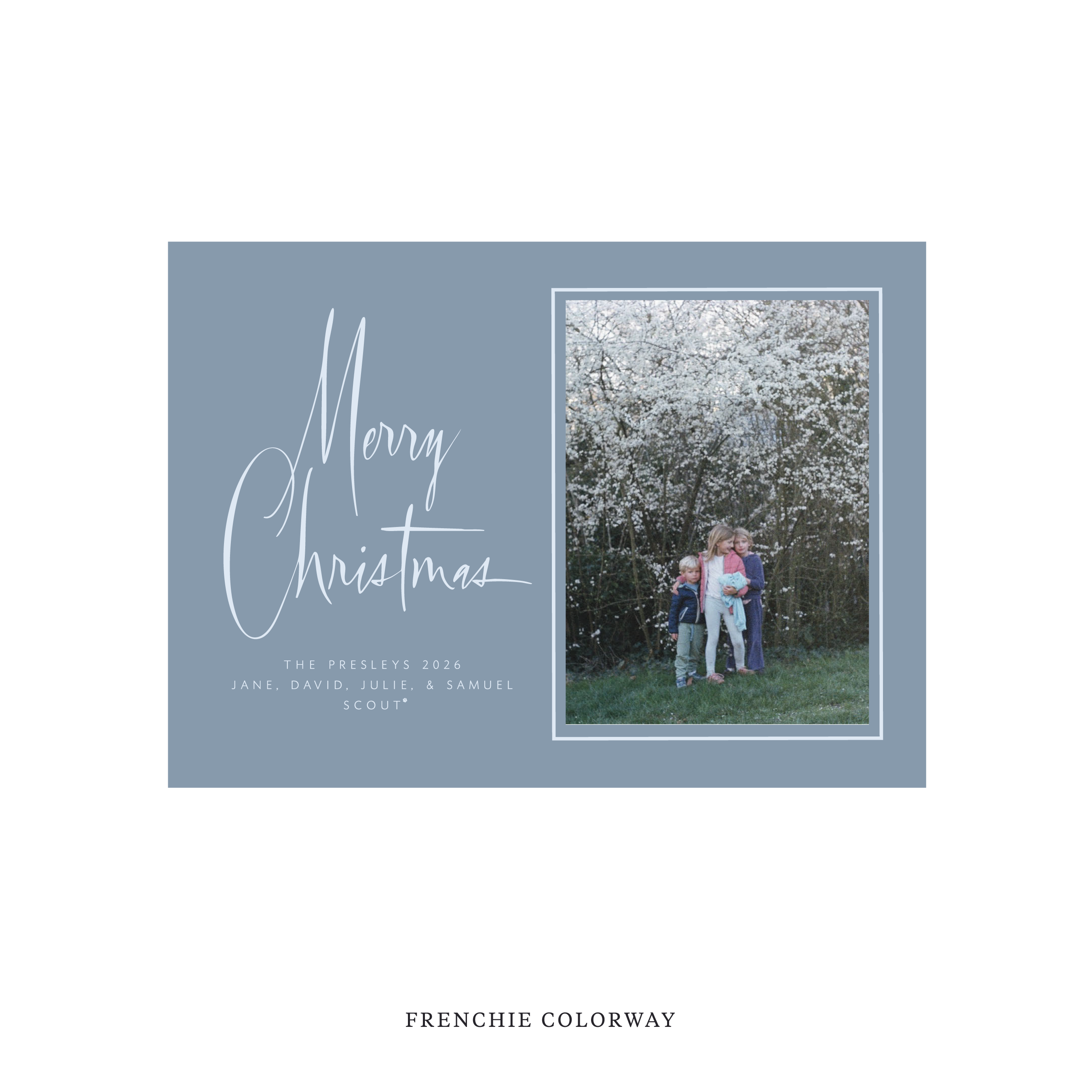 Presley Classic Flat Print Holiday Card, Medium