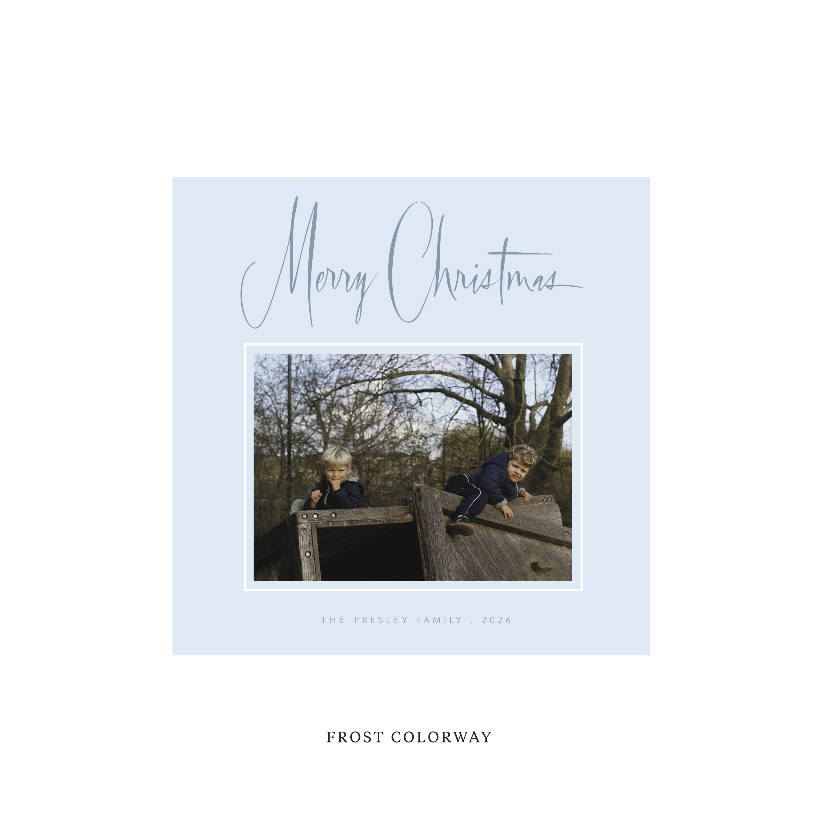 Presley Classic Flat Print Holiday Card, Square