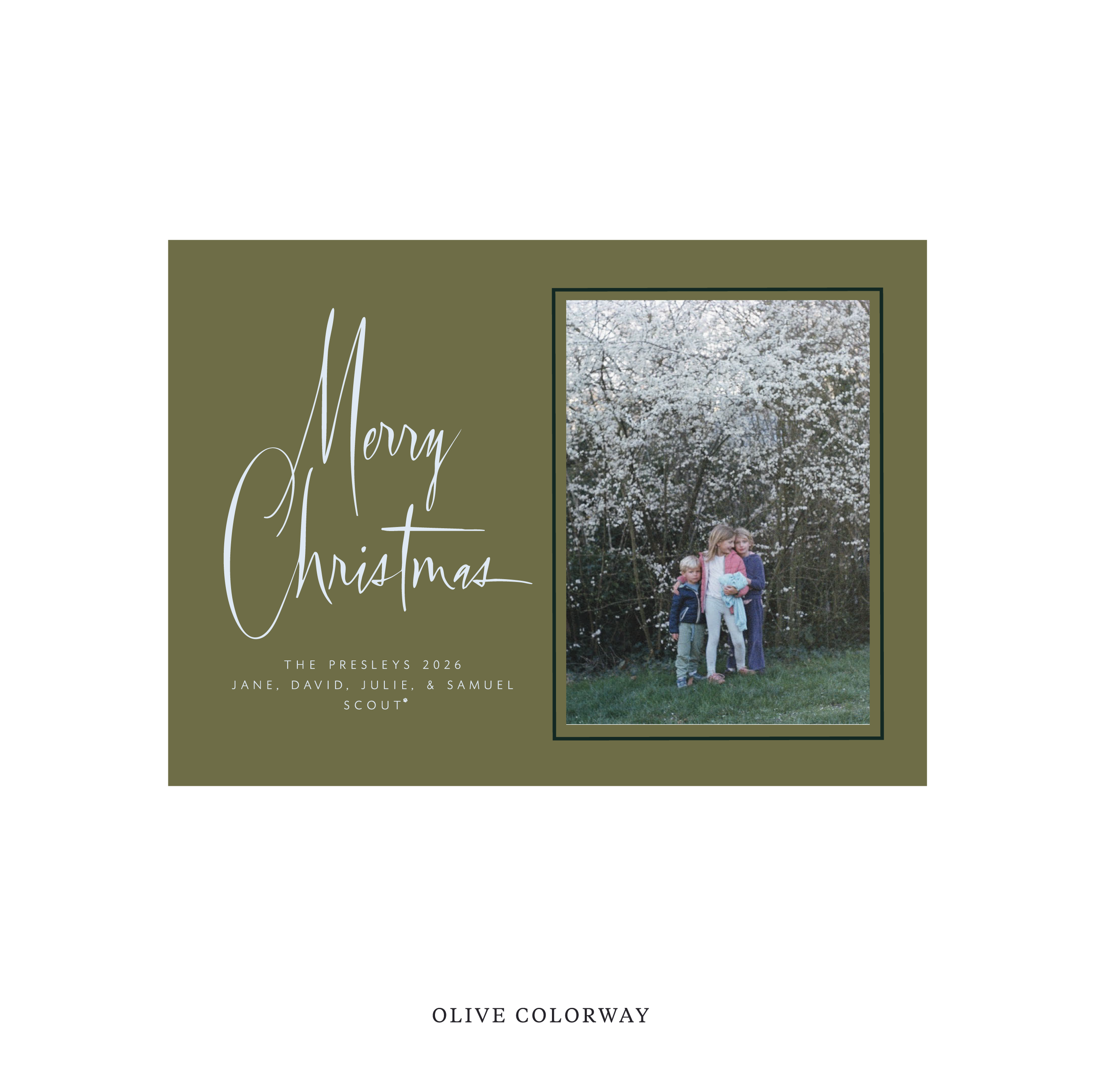 Presley Classic Flat Print Holiday Card, Medium