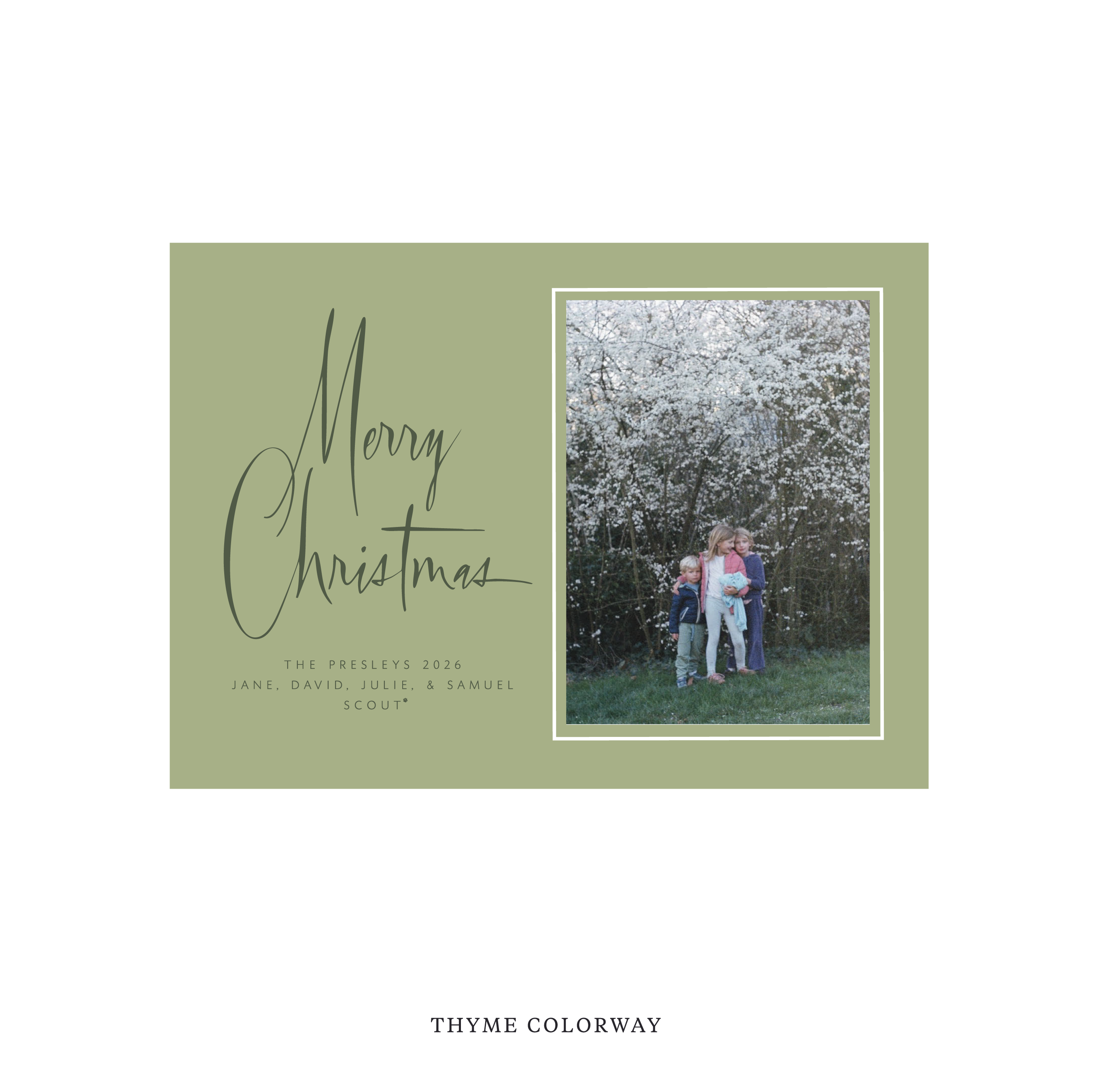 Presley Classic Flat Print Holiday Card, Medium