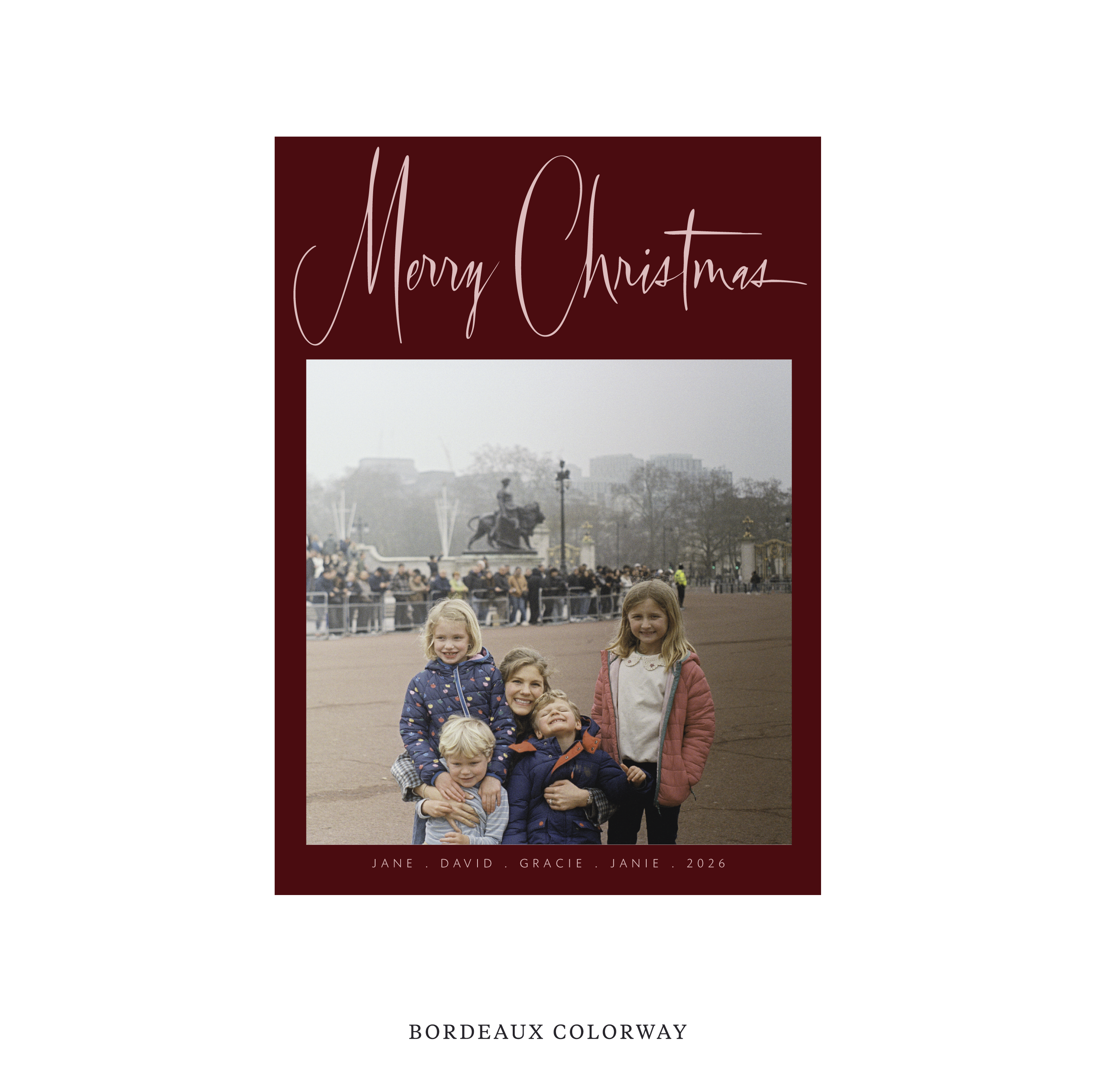 Presley Classic Flat Print Holiday Card, Medium II