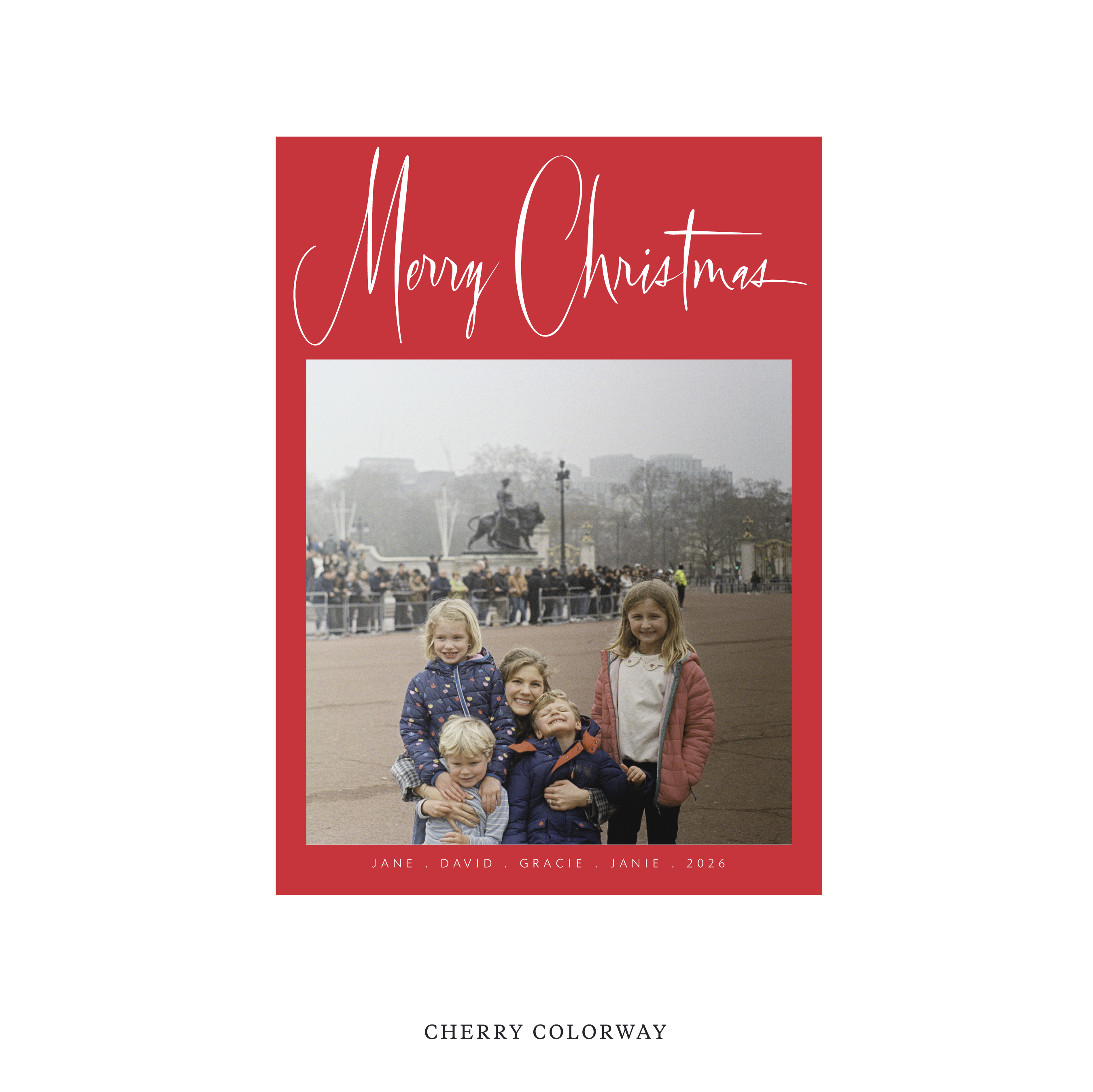 Presley Classic Flat Print Holiday Card, Medium II