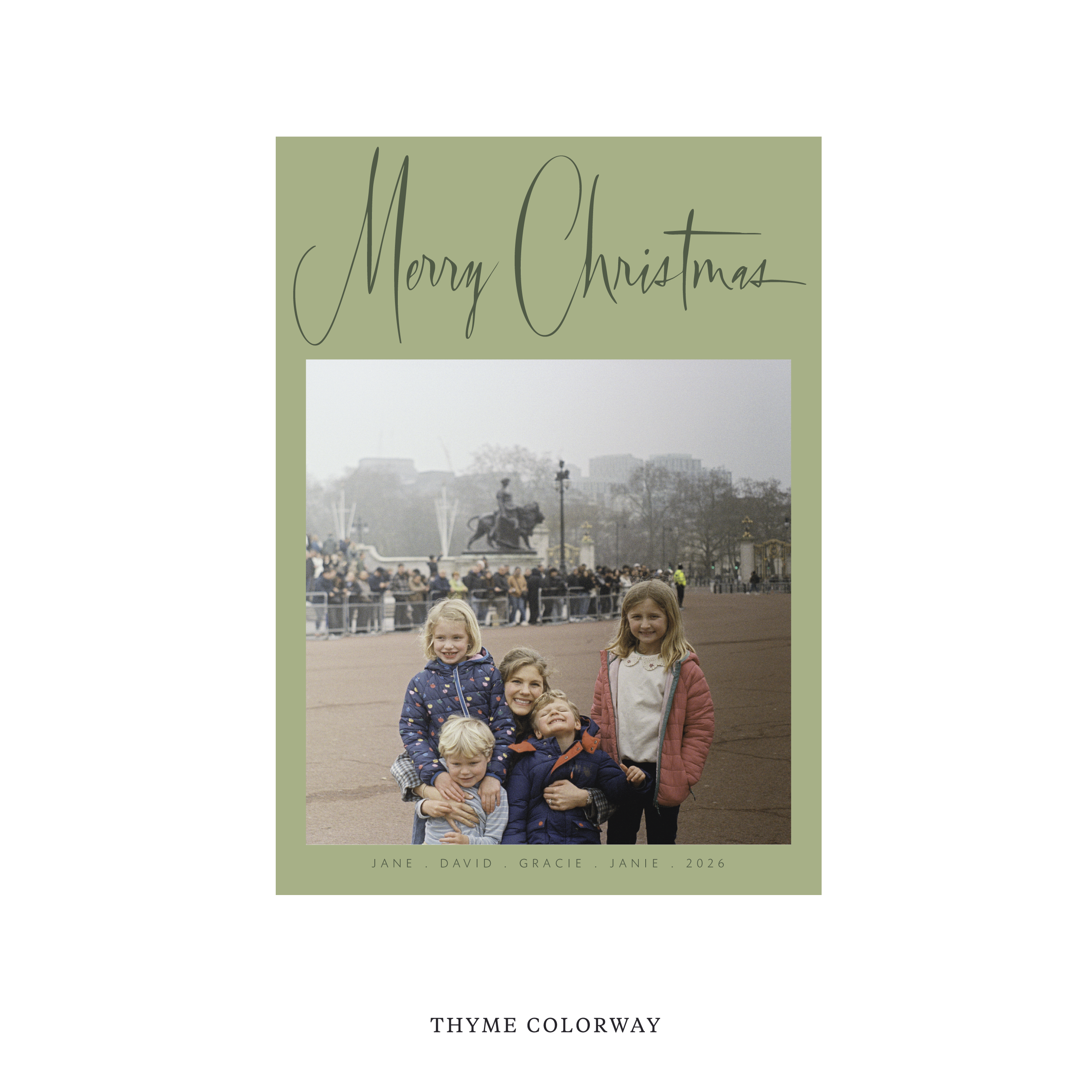 Presley Classic Flat Print Holiday Card, Medium II