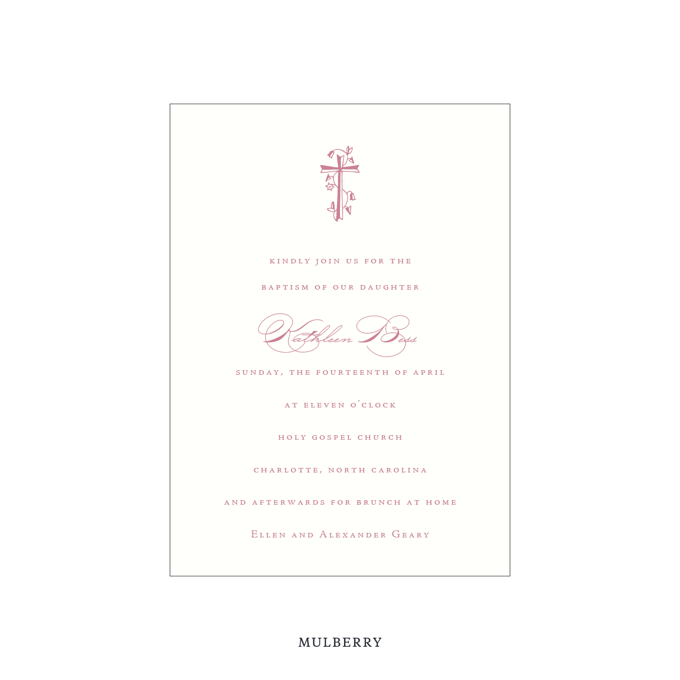 Primrose Religious Celebration Invitation