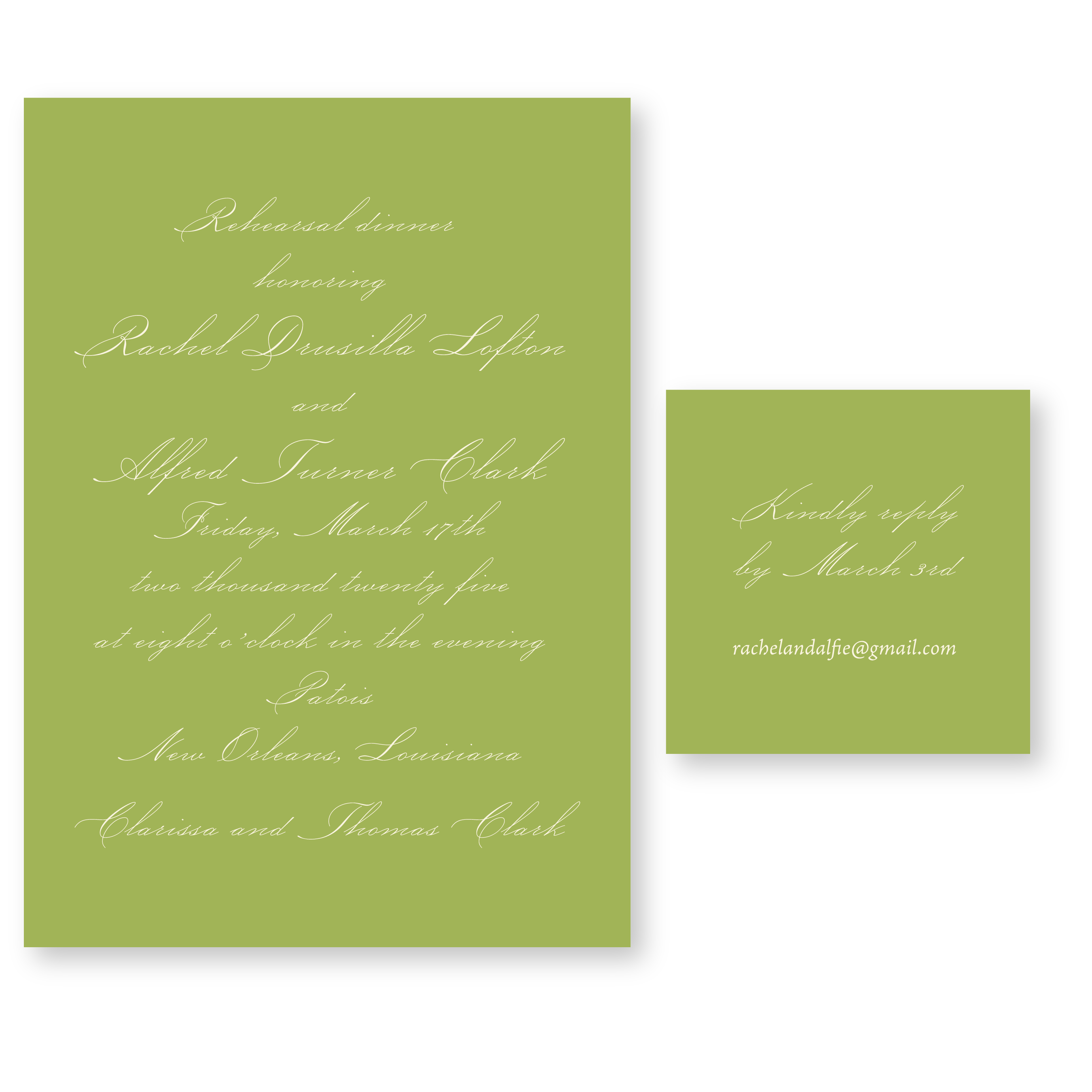 Alfie Rehearsal Dinner Invitation