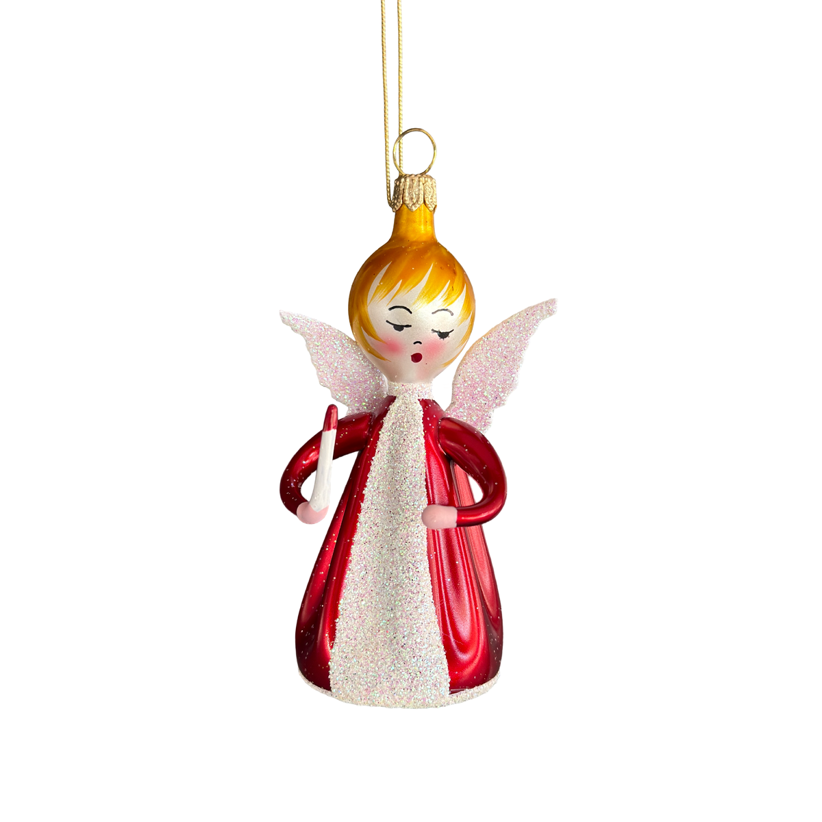 Crimson Little Angel Italian Glass Ornament
