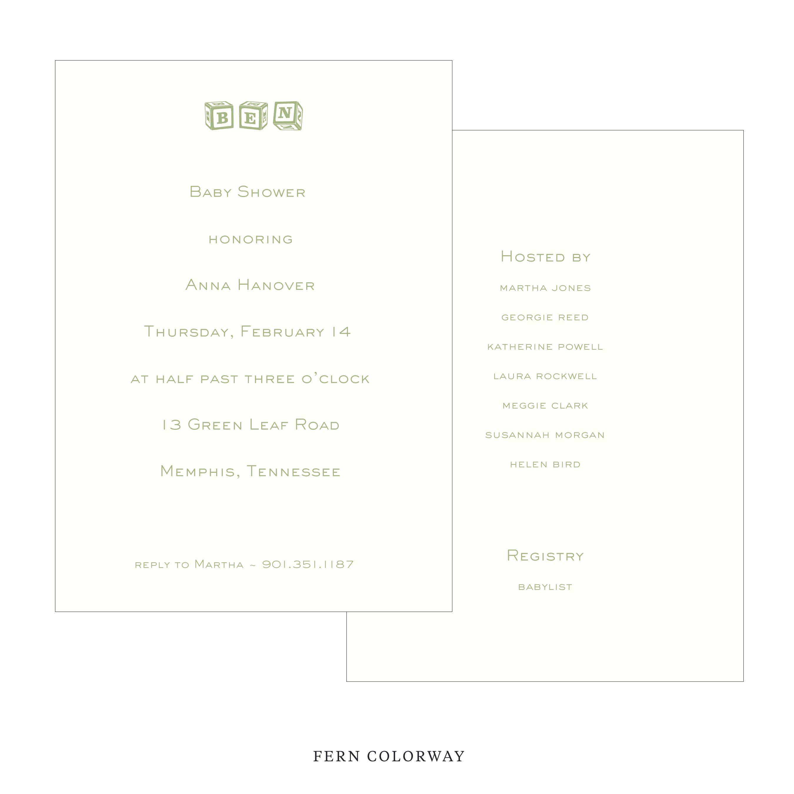 Richmond Motif Baby Shower Invitation
