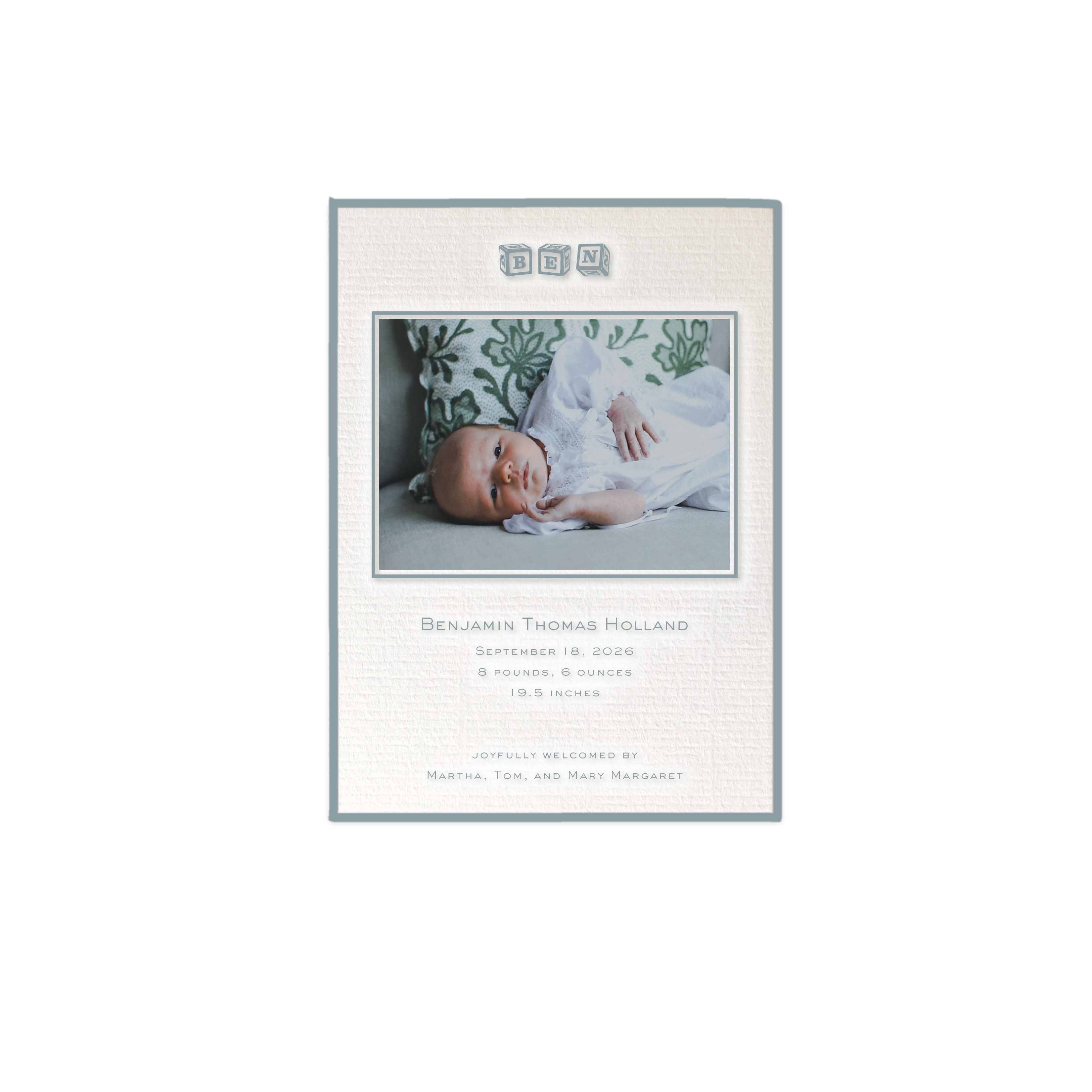 Richmond Motif Photo Birth Announcement