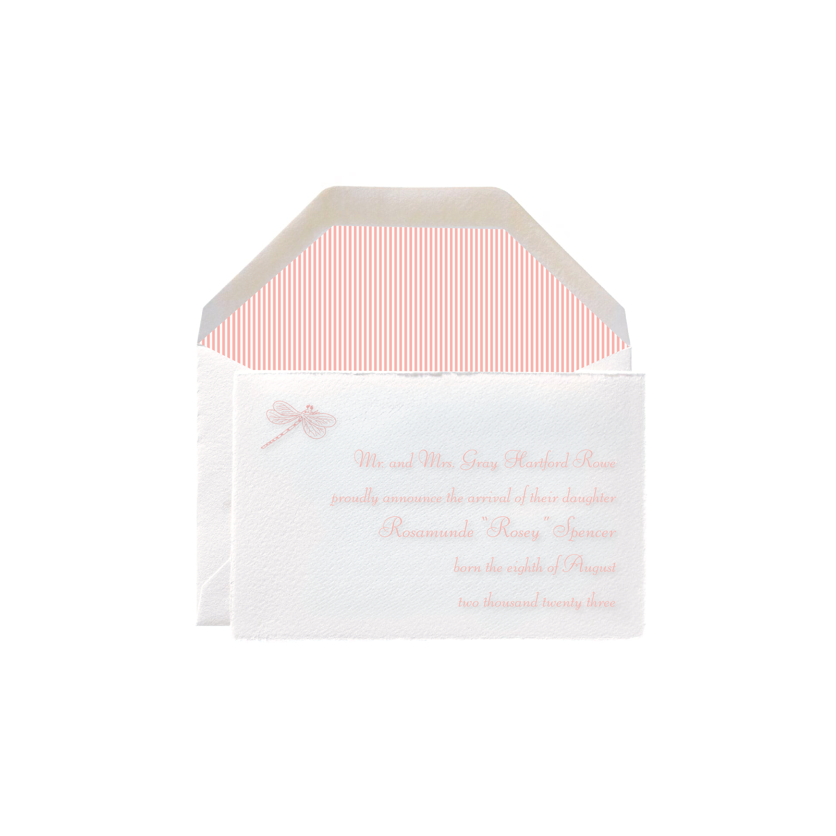 Rosey Petite Engraved Birth Announcement