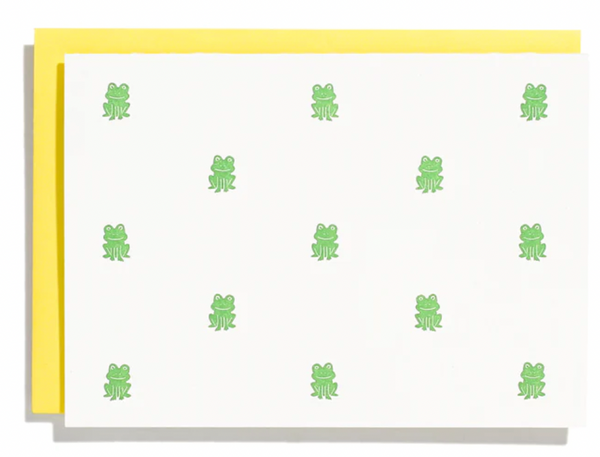 Letterpress Frog Folded Notes