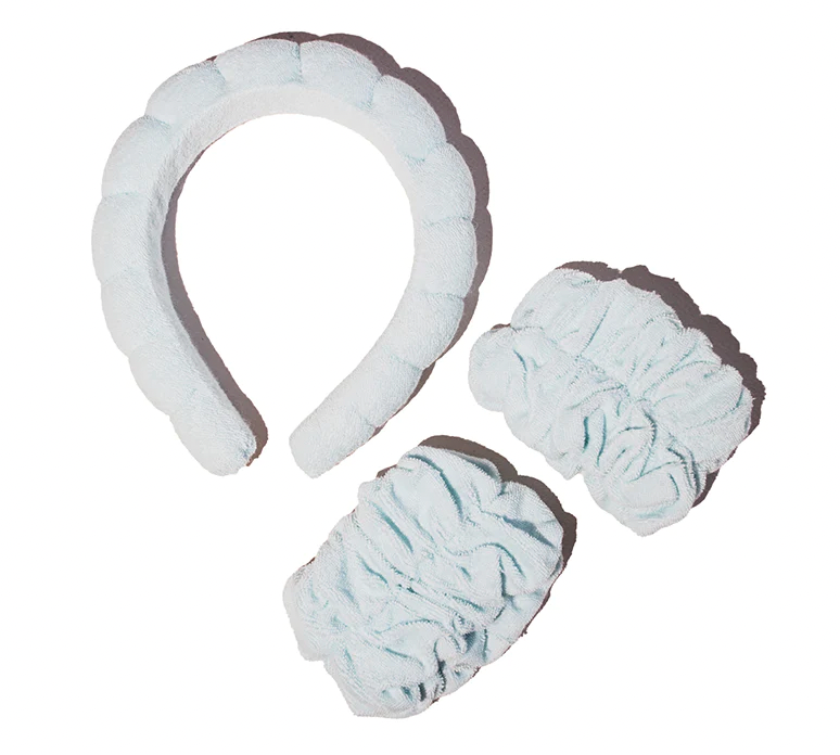 Face Washing Headband and Wristband Set